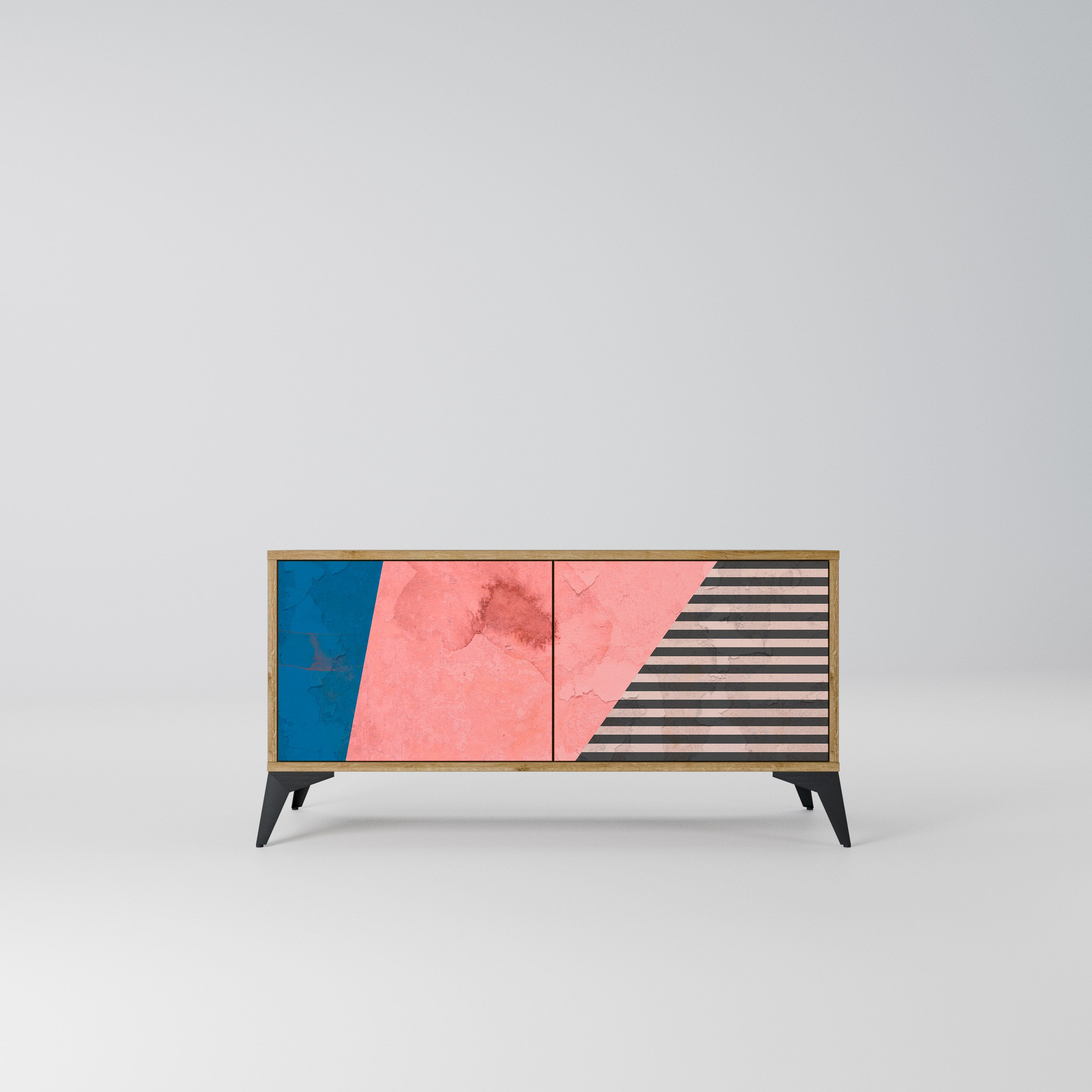 GLAMOROUS STRIPE Kompaktowa szafka RTV 2-drzwiowa