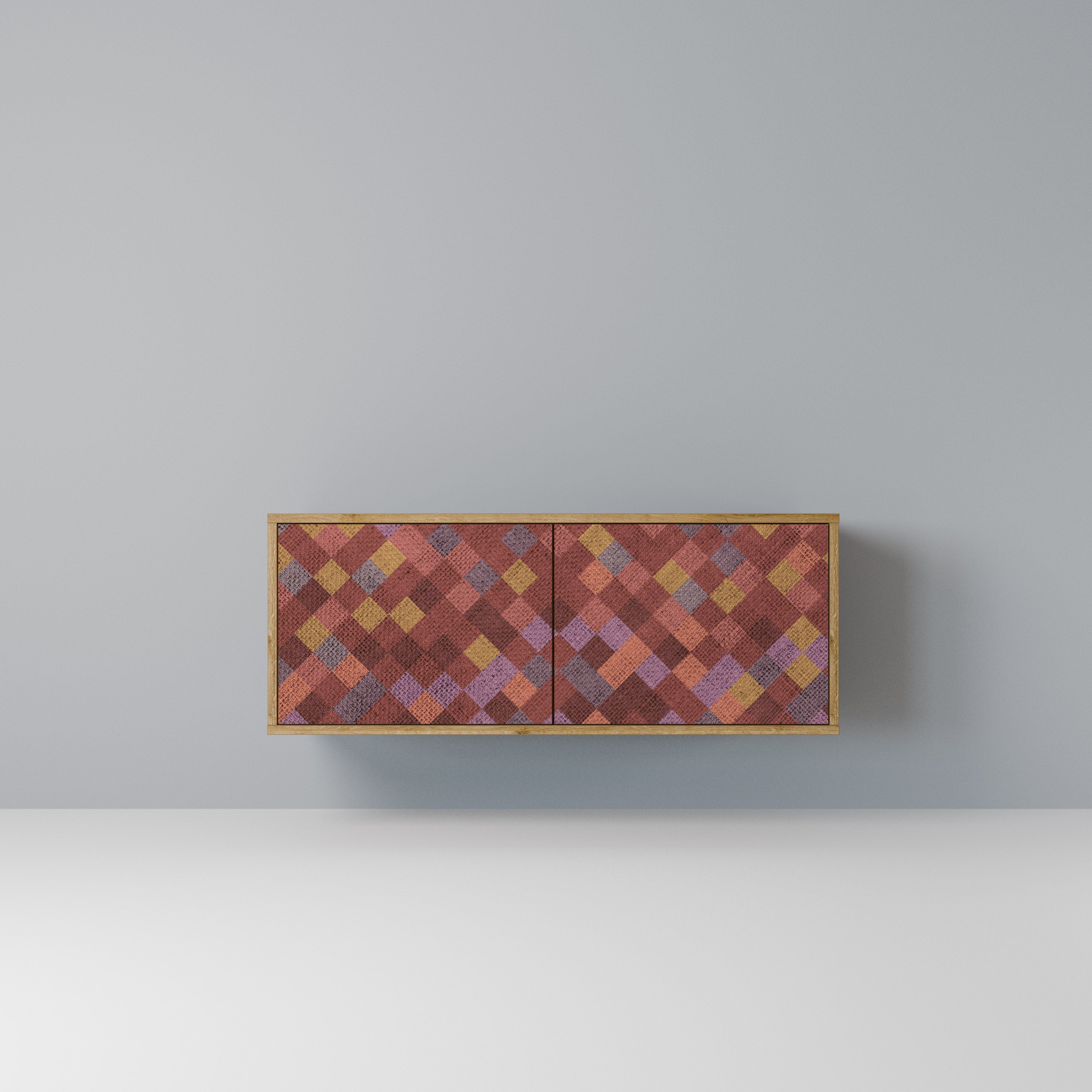 PAINTED SQUARES Kompaktowa szafka RTV 2-drzwiowa