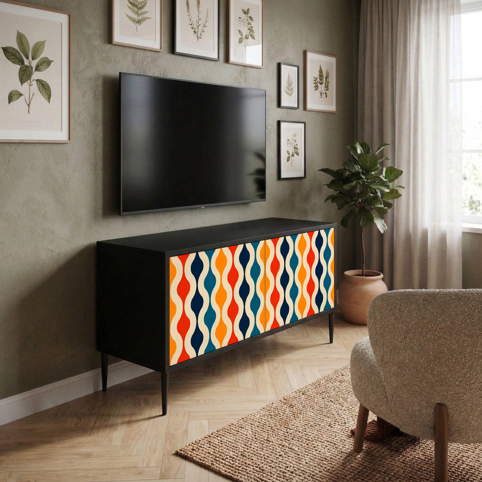 COLORFUL NOSTALGIA Kompaktowa szafka RTV 2-drzwiowa