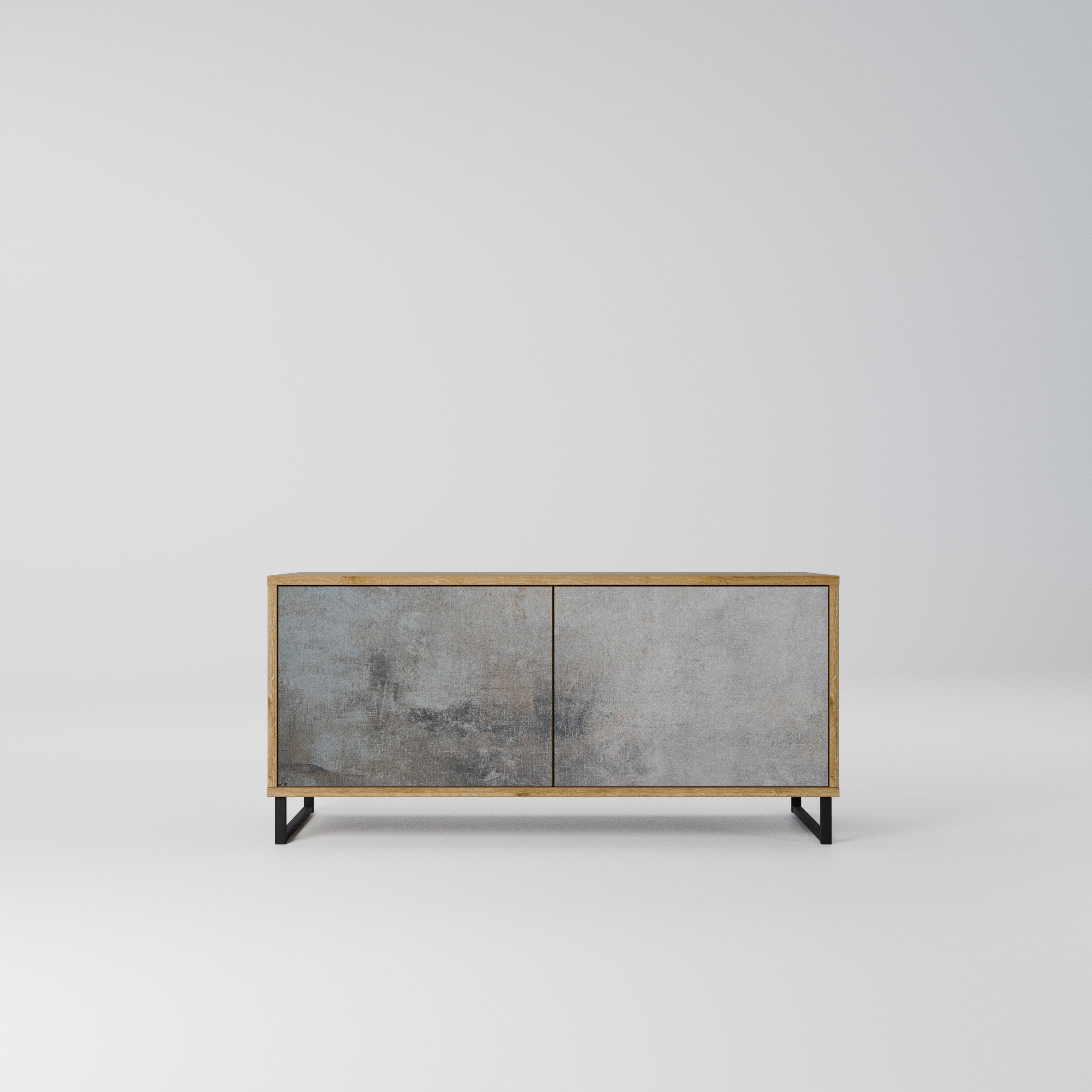 CONCRETE WALL Kompaktowa szafka RTV 2-drzwiowa