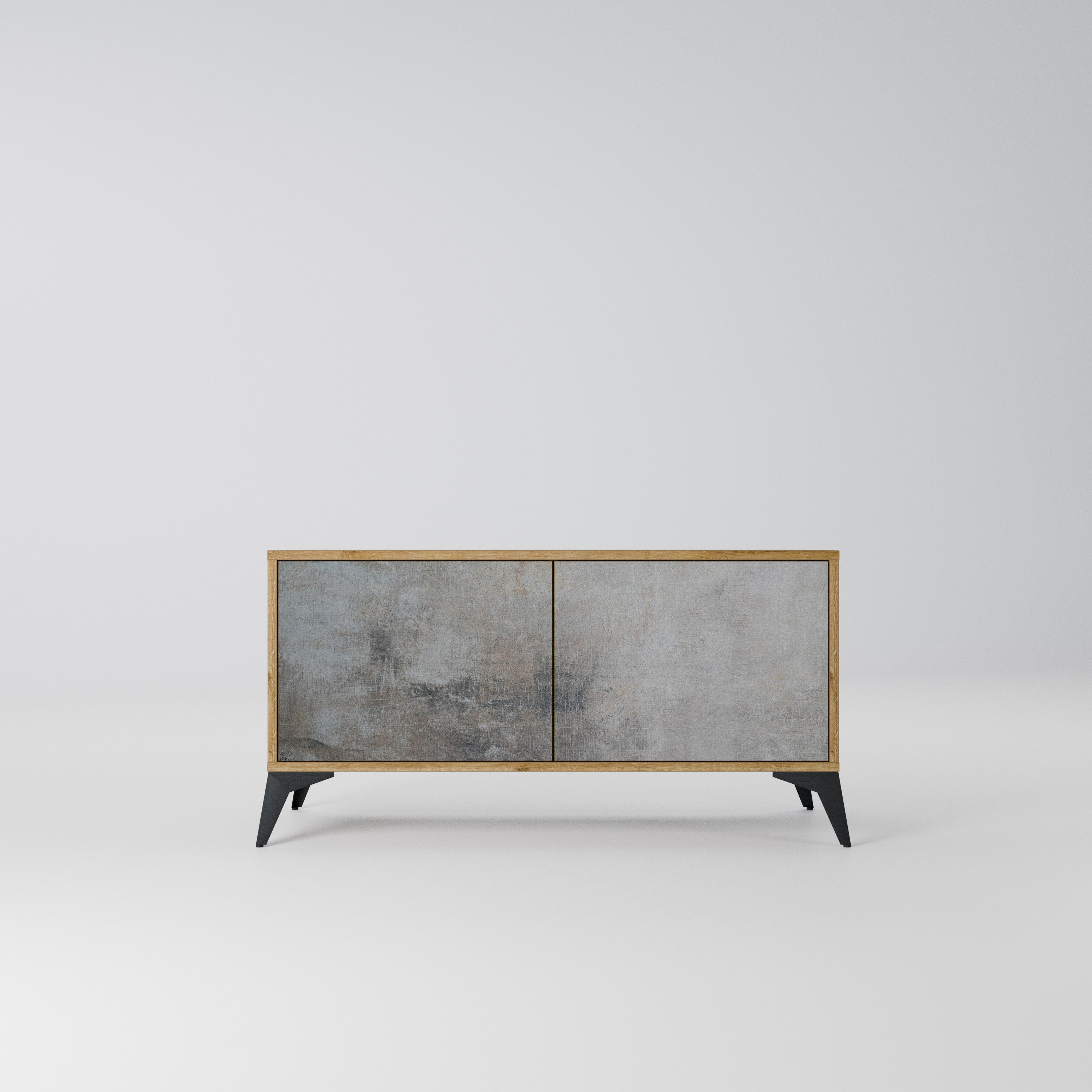 CONCRETE WALL Kompaktowa szafka RTV 2-drzwiowa