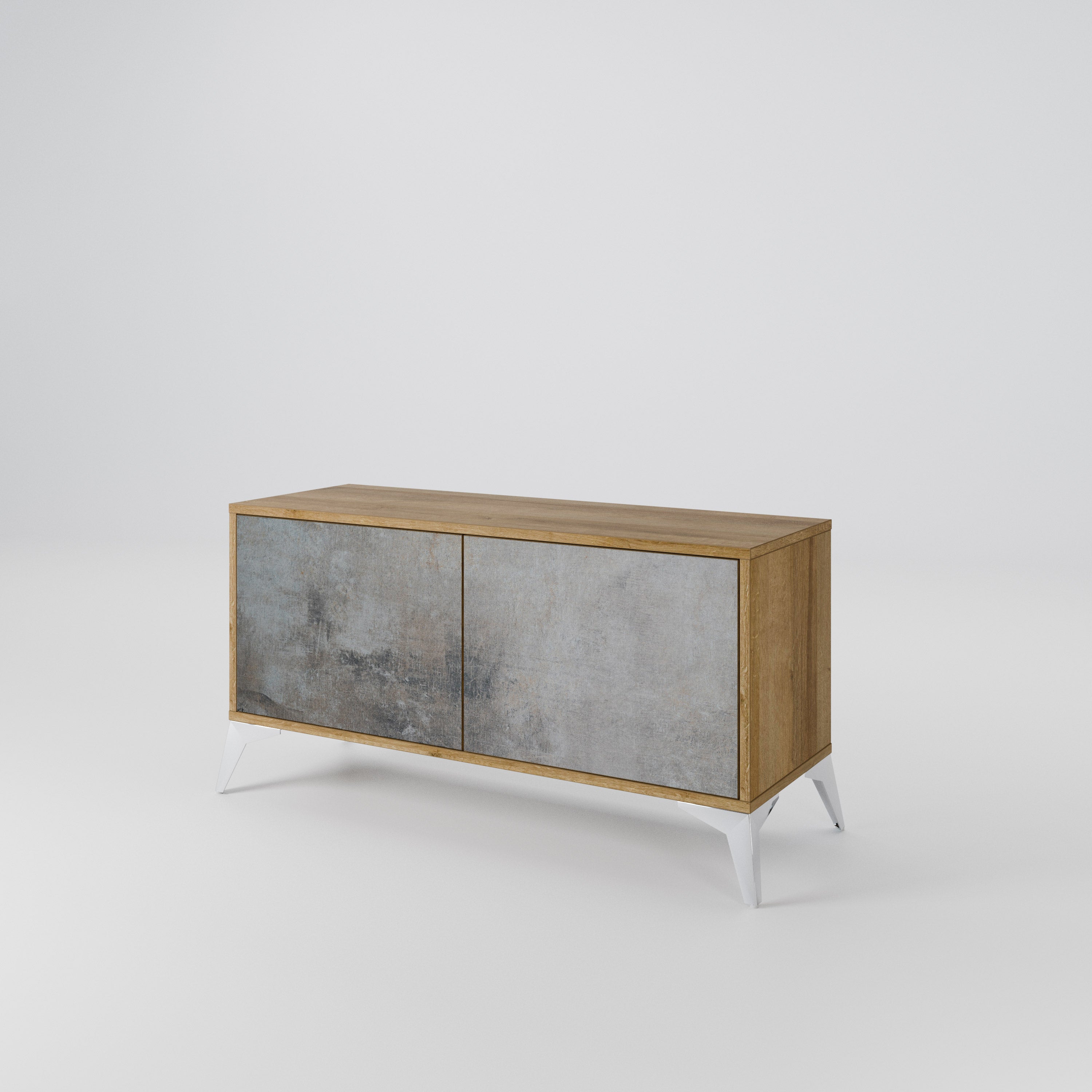 CONCRETE WALL Kompaktowa szafka RTV 2-drzwiowa