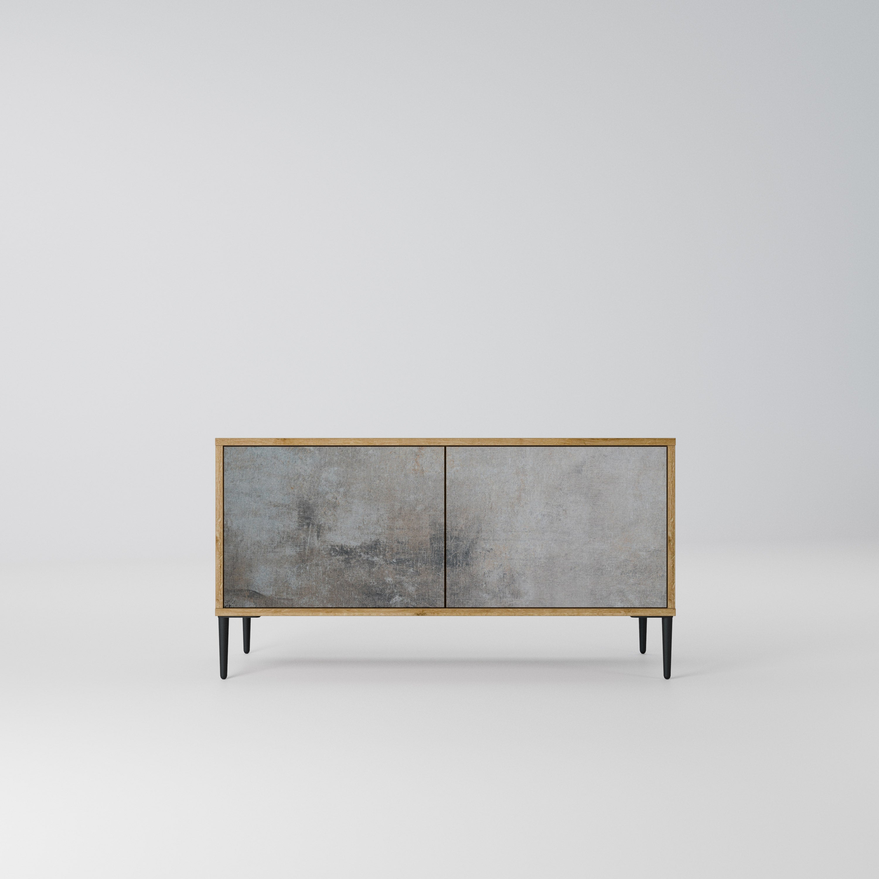 CONCRETE WALL Kompaktowa szafka RTV 2-drzwiowa