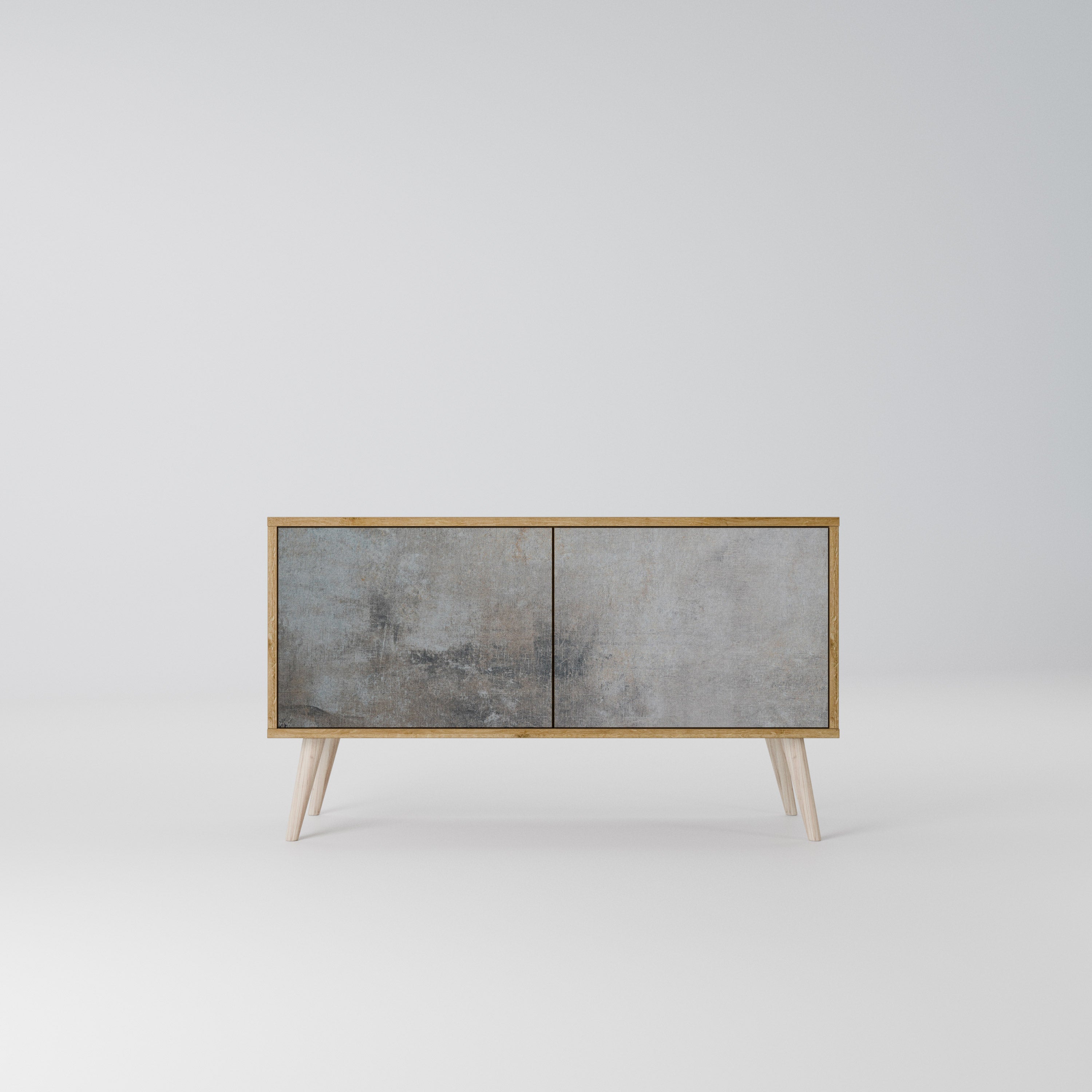 CONCRETE WALL Kompaktowa szafka RTV 2-drzwiowa