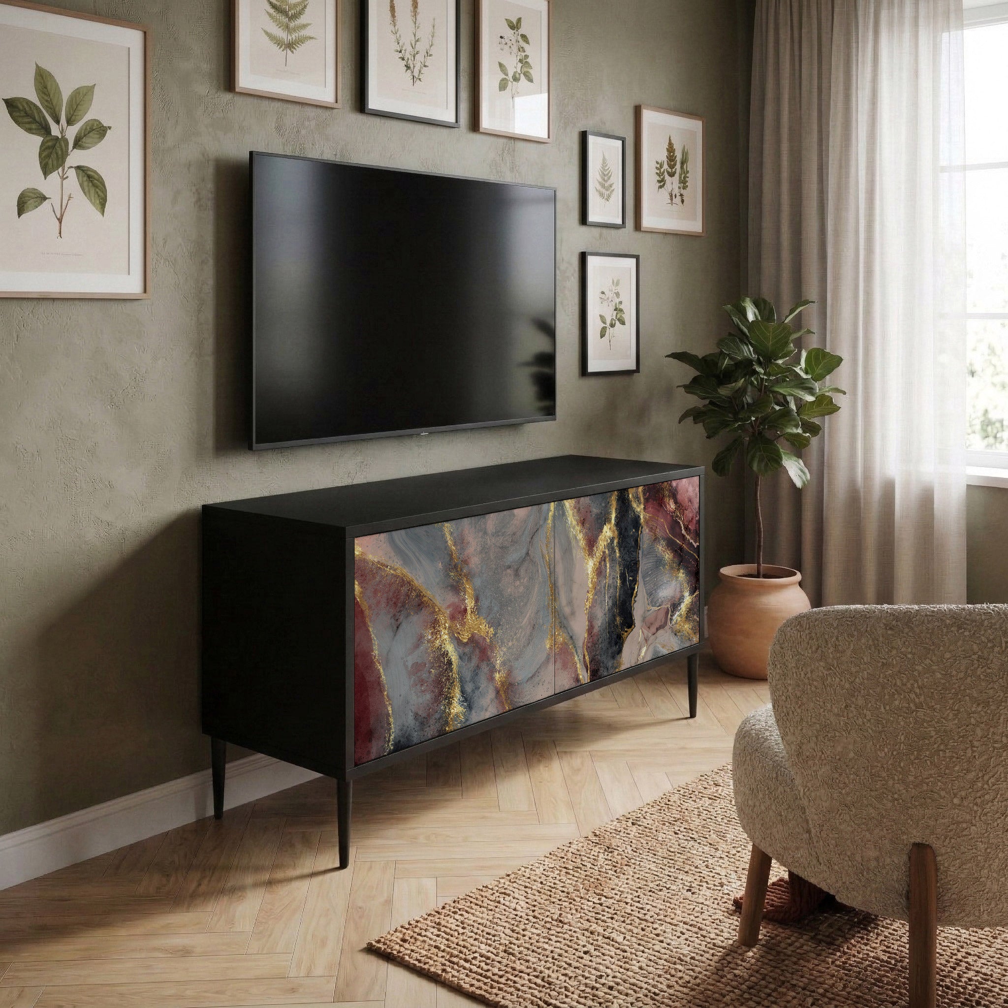 GOLDEN TIDES Kompaktowa szafka RTV 2-drzwiowa