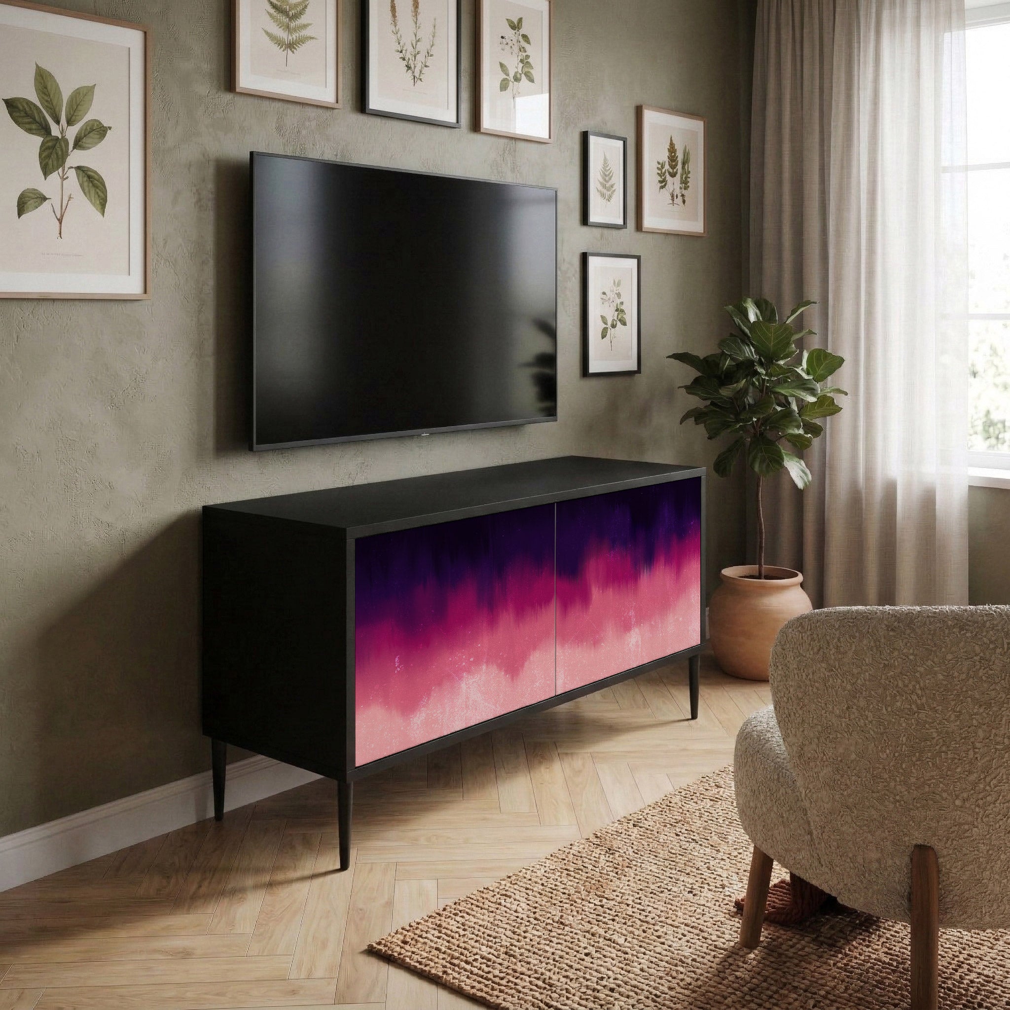 AURORA BOREALIS Kompaktowa szafka RTV 2-drzwiowa