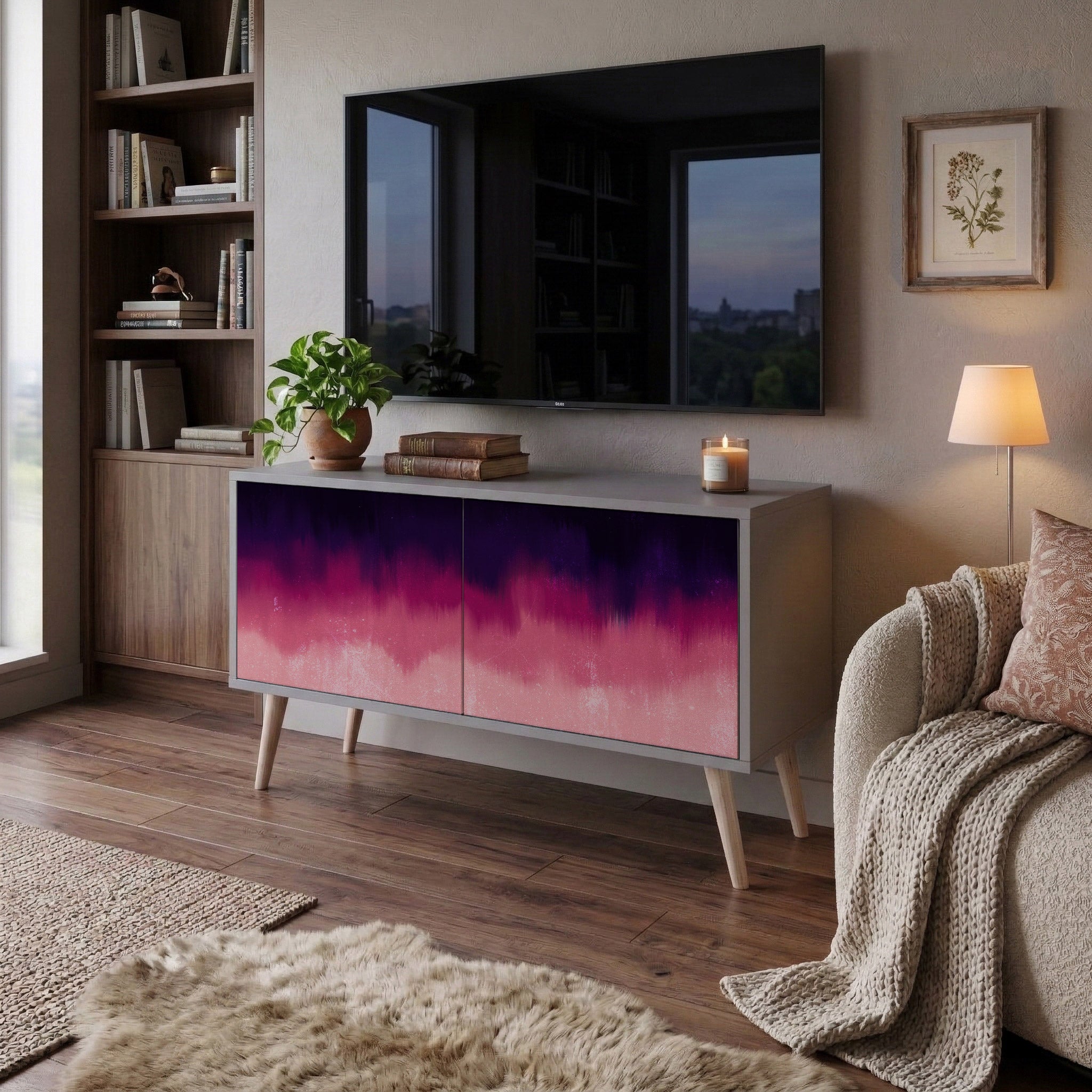 AURORA BOREALIS Kompaktowa szafka RTV 2-drzwiowa