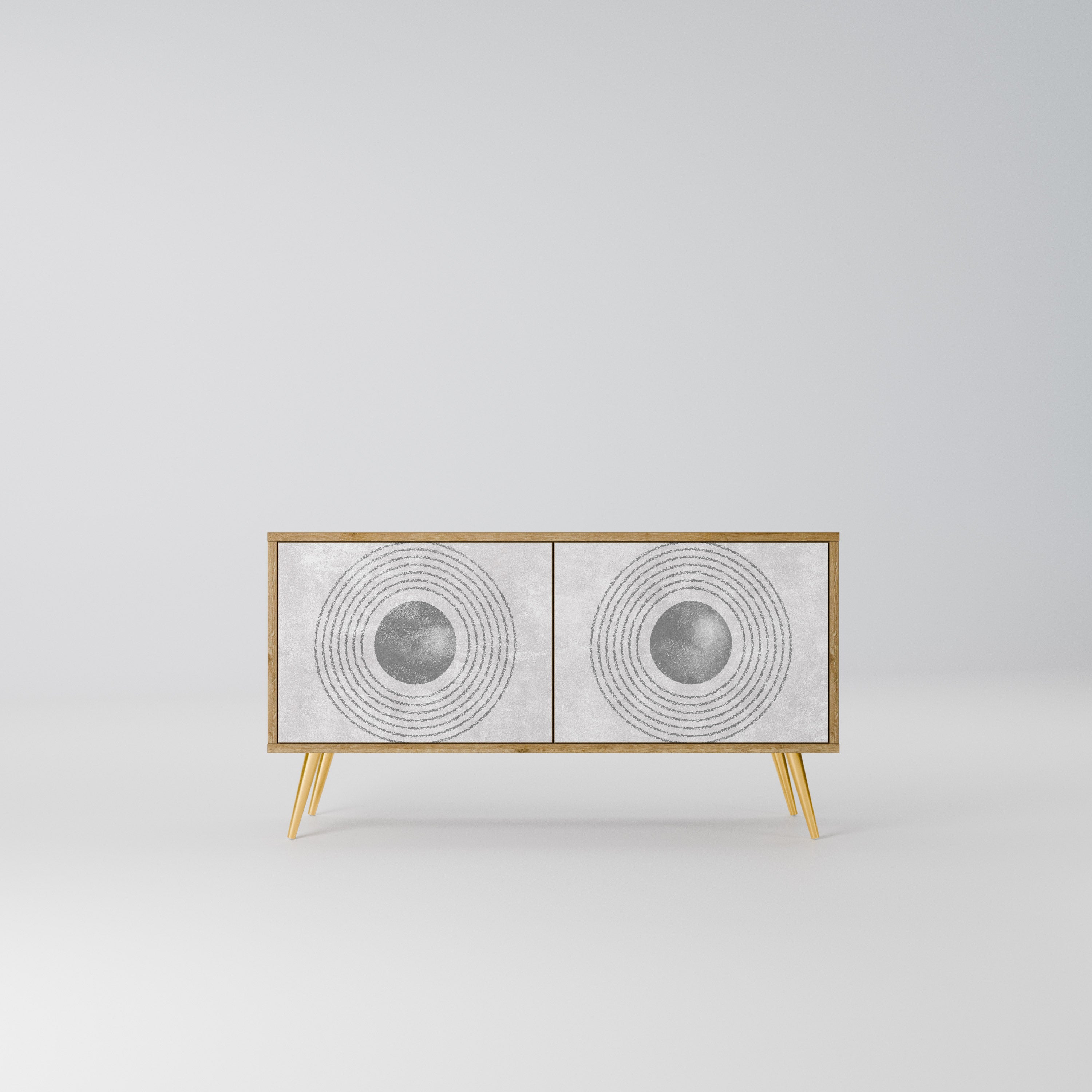 SOLID CIRCLES Kompaktowa szafka RTV 2-drzwiowa