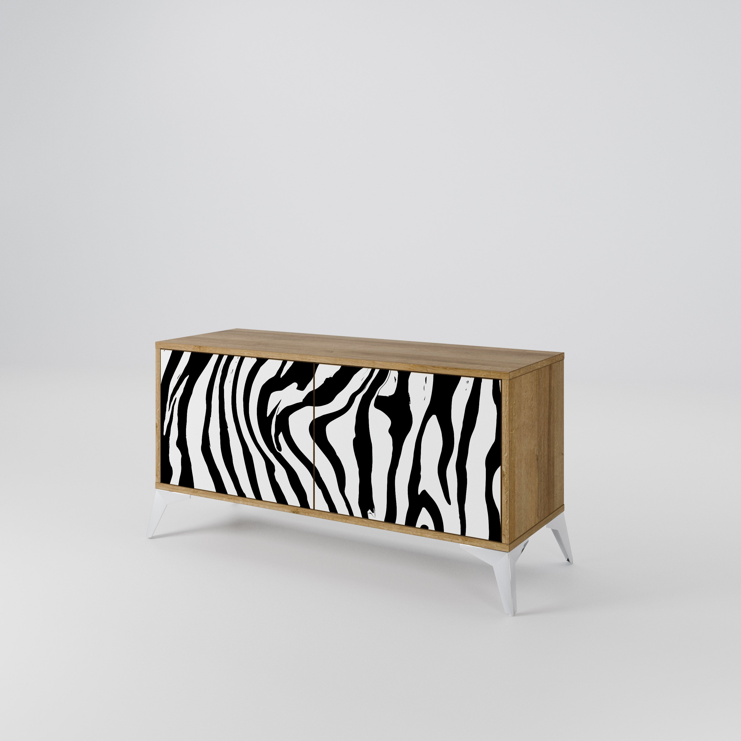 SPLENDID ZEBRA Kompaktowa szafka RTV 2-drzwiowa