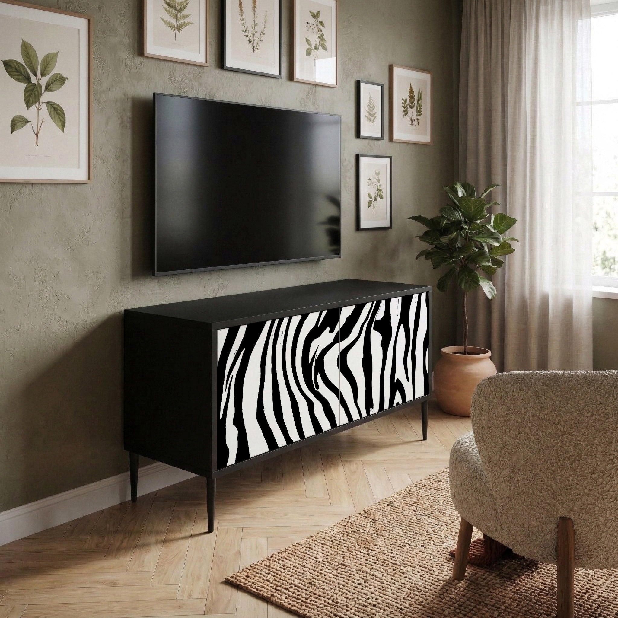 SPLENDID ZEBRA Kompaktowa szafka RTV 2-drzwiowa