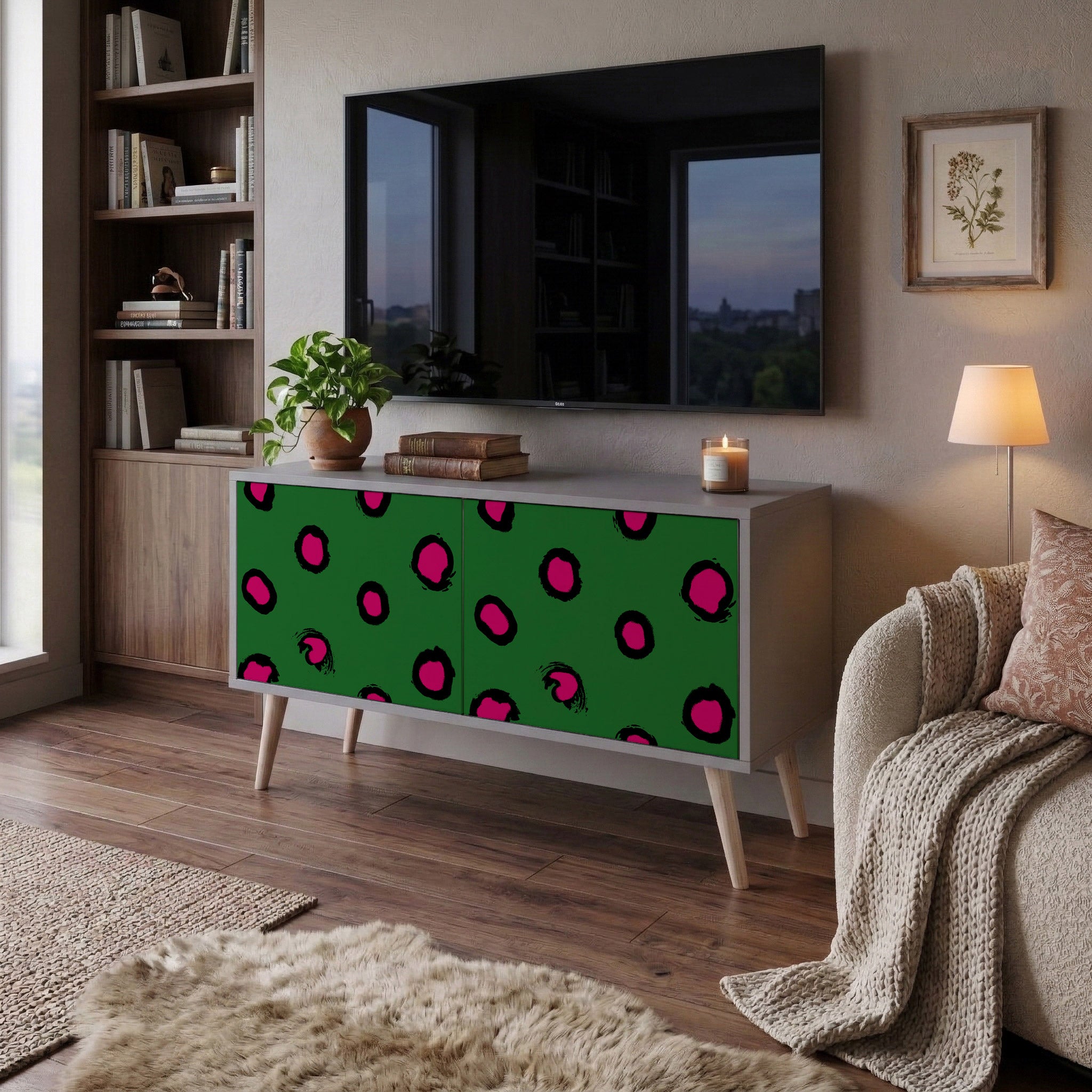 FUNKY SPOTS Kompaktowa szafka RTV 2-drzwiowa