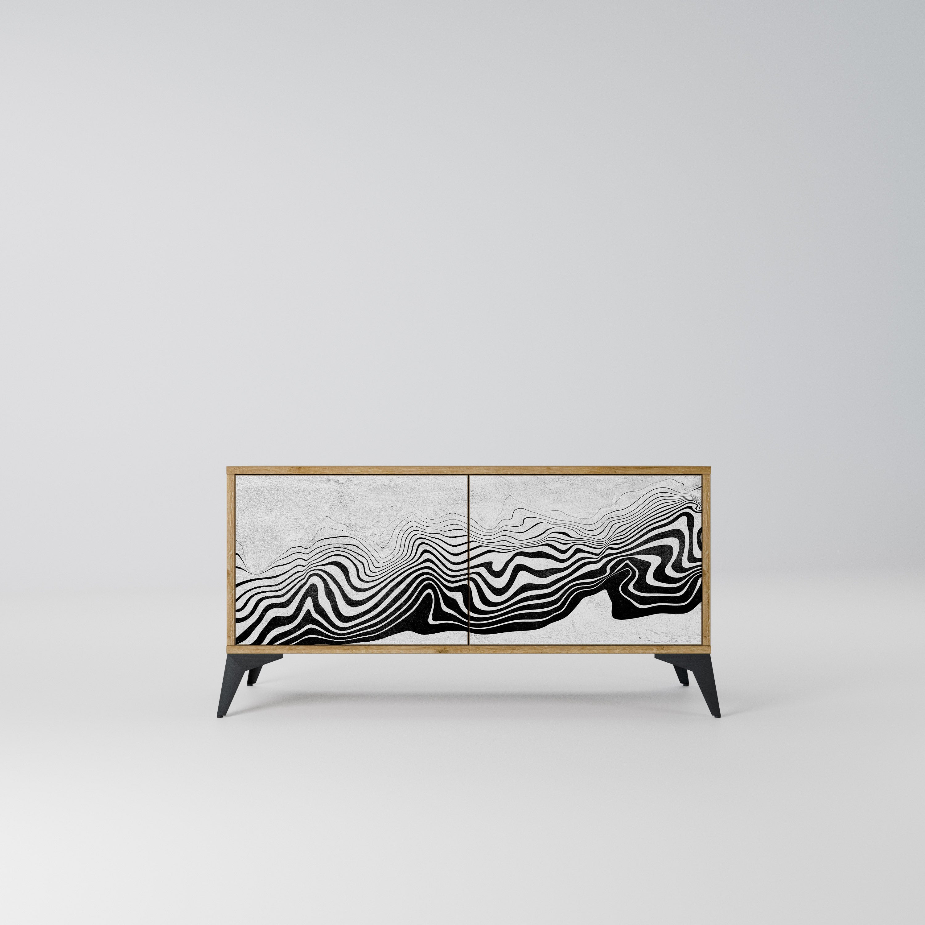 MONOCHROME MIRAGE Kompaktowa szafka RTV 2-drzwiowa