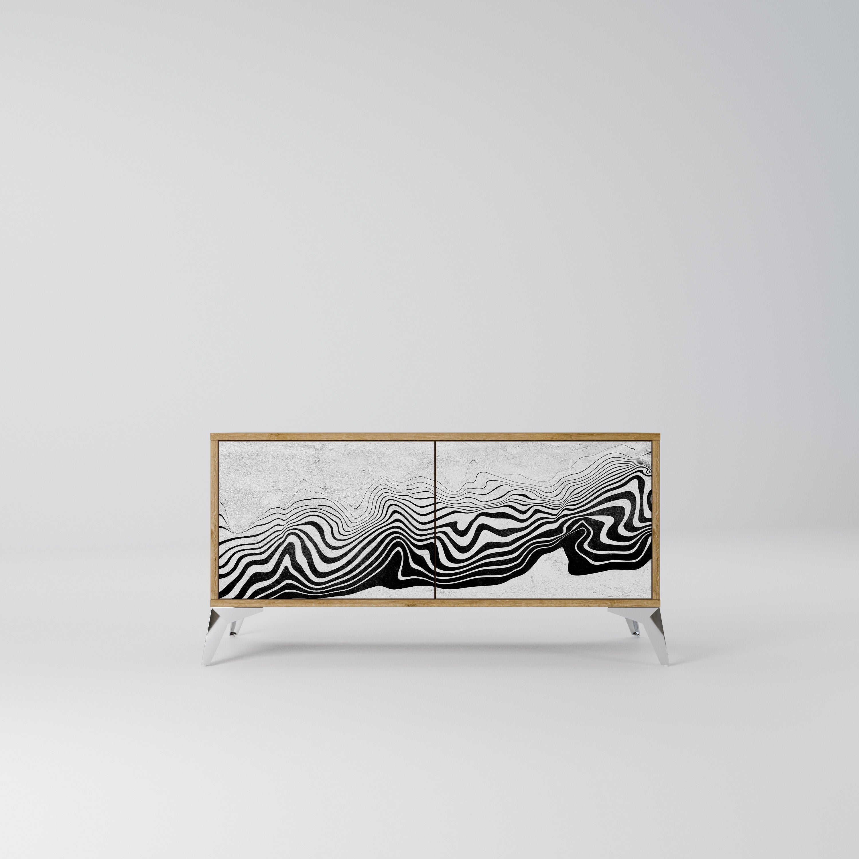 MONOCHROME MIRAGE Kompaktowa szafka RTV 2-drzwiowa