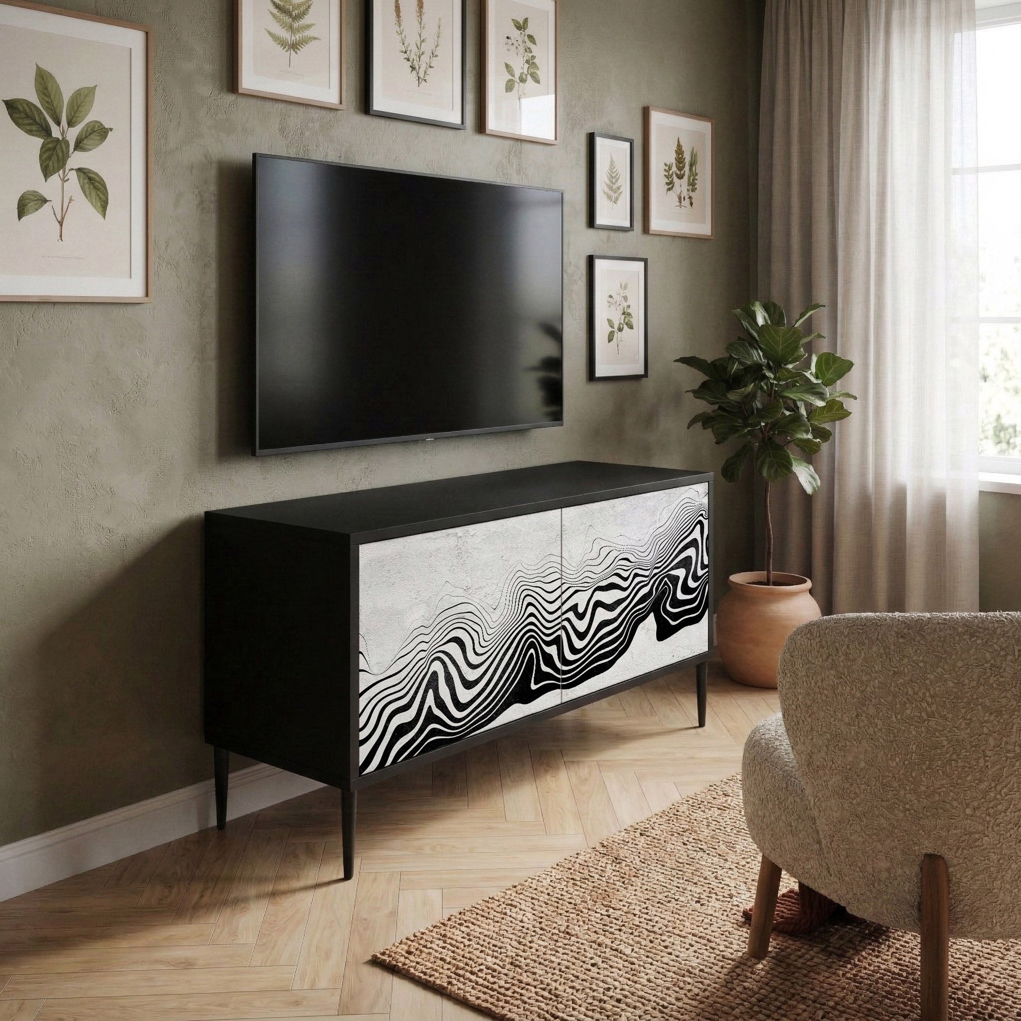 MONOCHROME MIRAGE Kompaktowa szafka RTV 2-drzwiowa