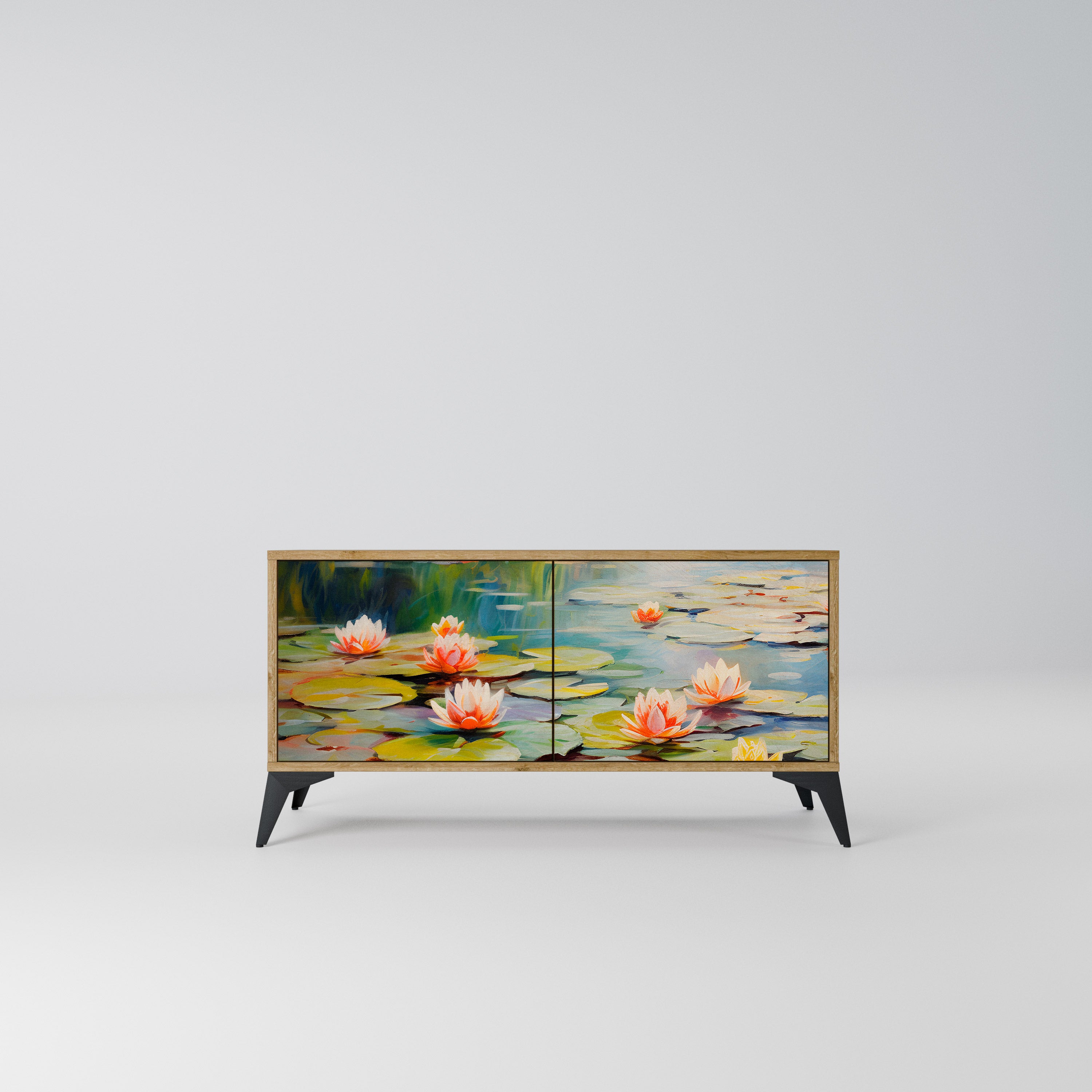 BLOOMING WATERS Kompaktowa szafka RTV 2-drzwiowa