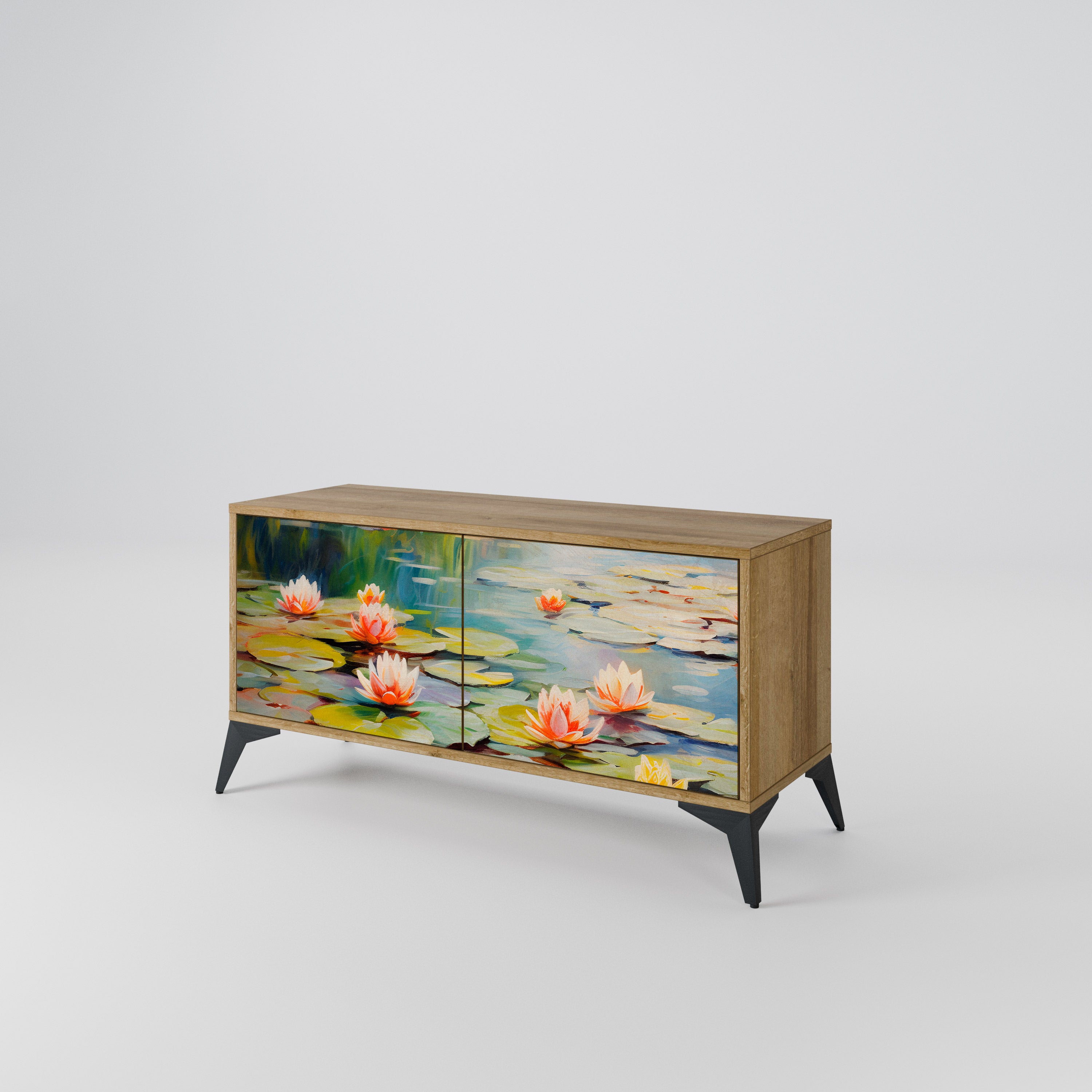 BLOOMING WATERS Kompaktowa szafka RTV 2-drzwiowa