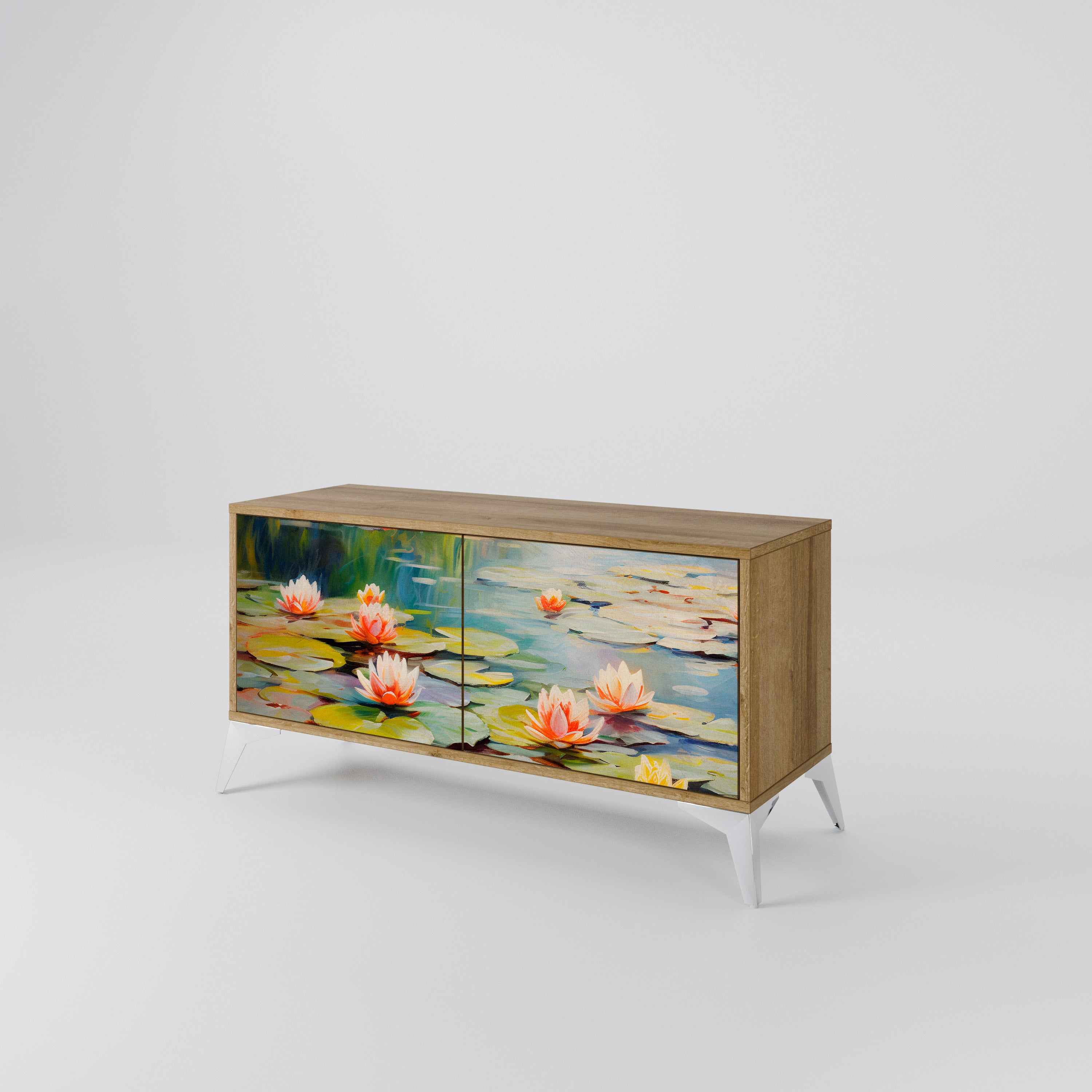 BLOOMING WATERS Kompaktowa szafka RTV 2-drzwiowa