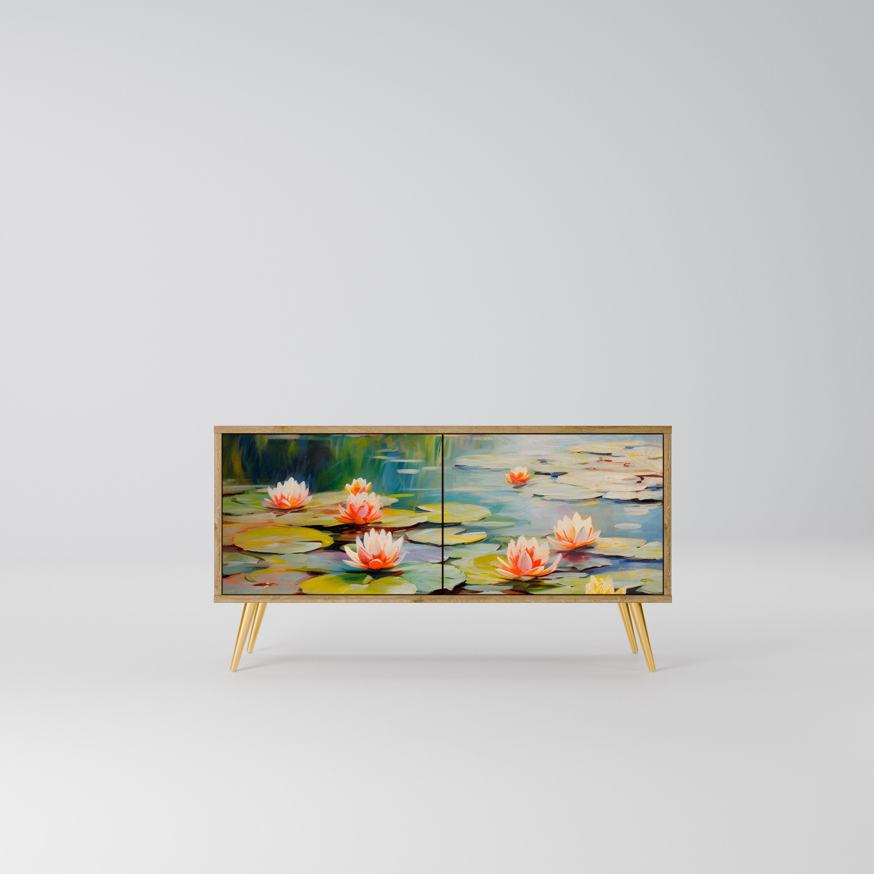 BLOOMING WATERS Kompaktowa szafka RTV 2-drzwiowa