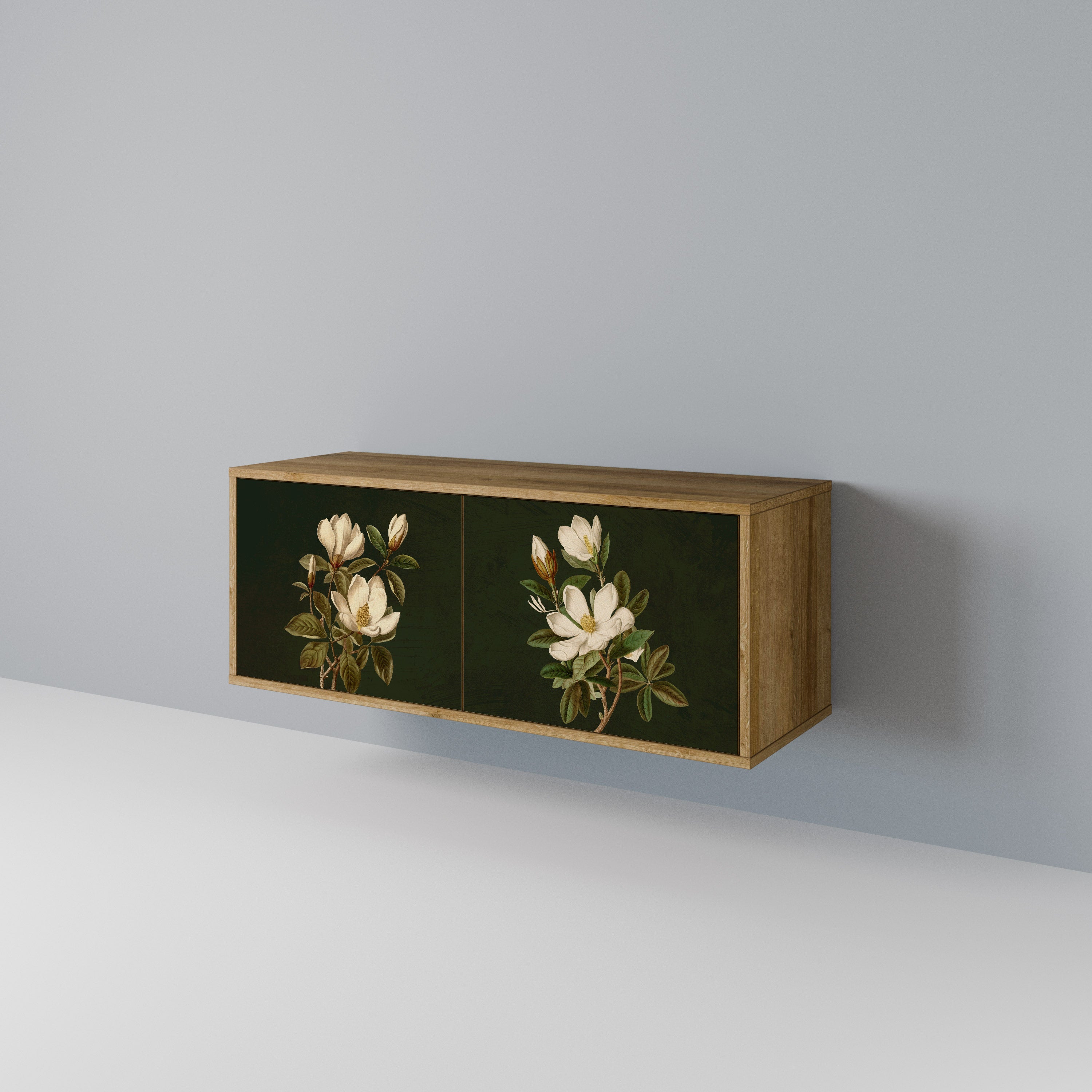 FLORAL NOIR Kompaktowa szafka RTV 2-drzwiowa