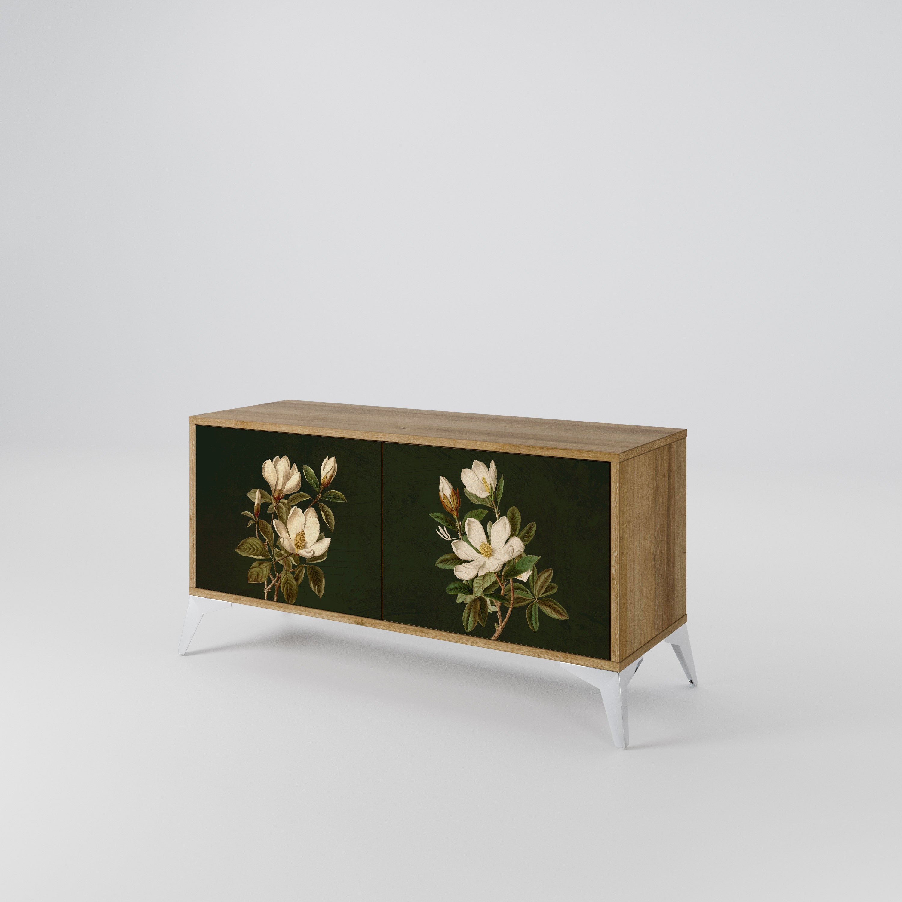 FLORAL NOIR Kompaktowa szafka RTV 2-drzwiowa