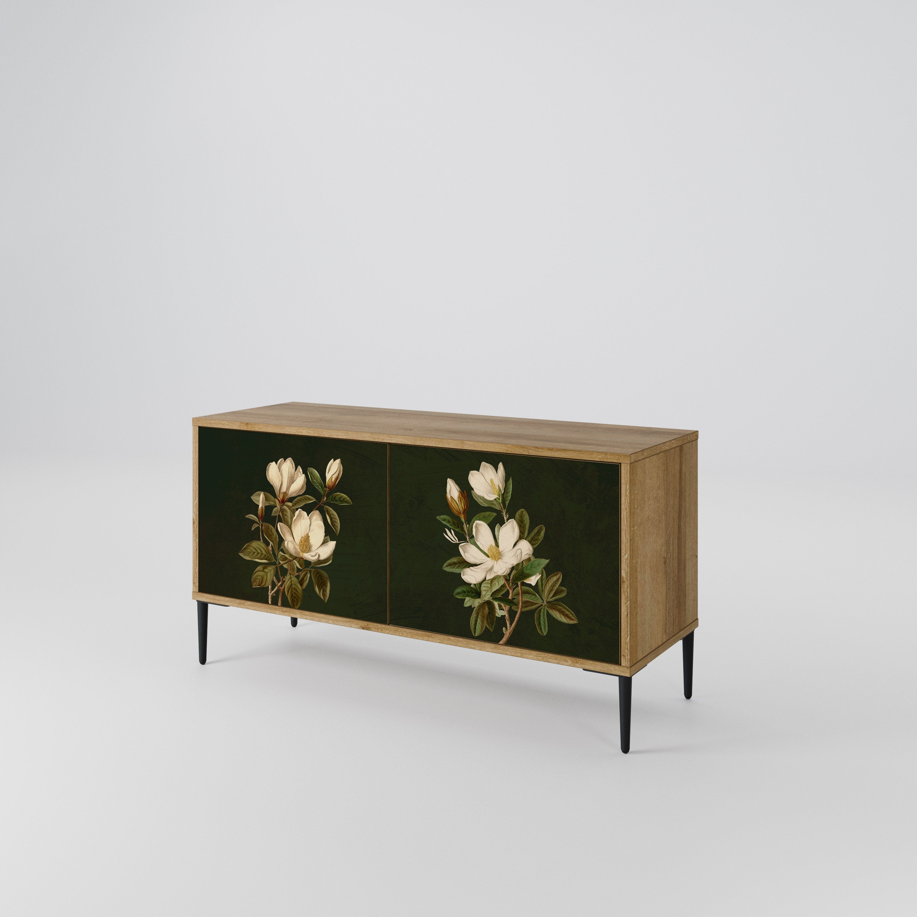 FLORAL NOIR Kompaktowa szafka RTV 2-drzwiowa