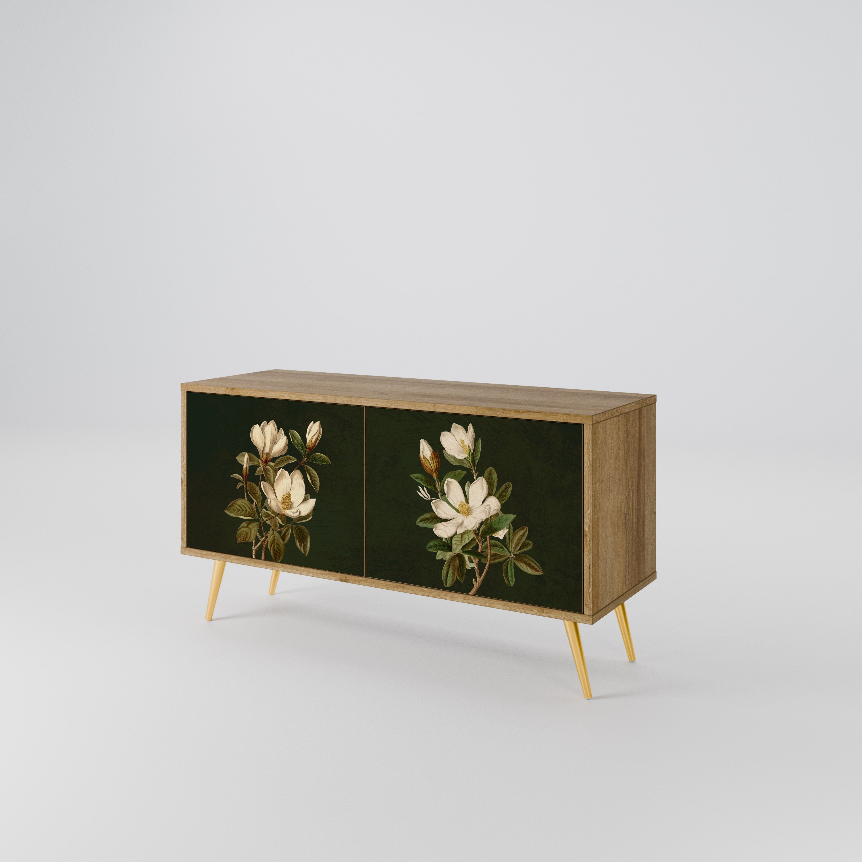 FLORAL NOIR Kompaktowa szafka RTV 2-drzwiowa