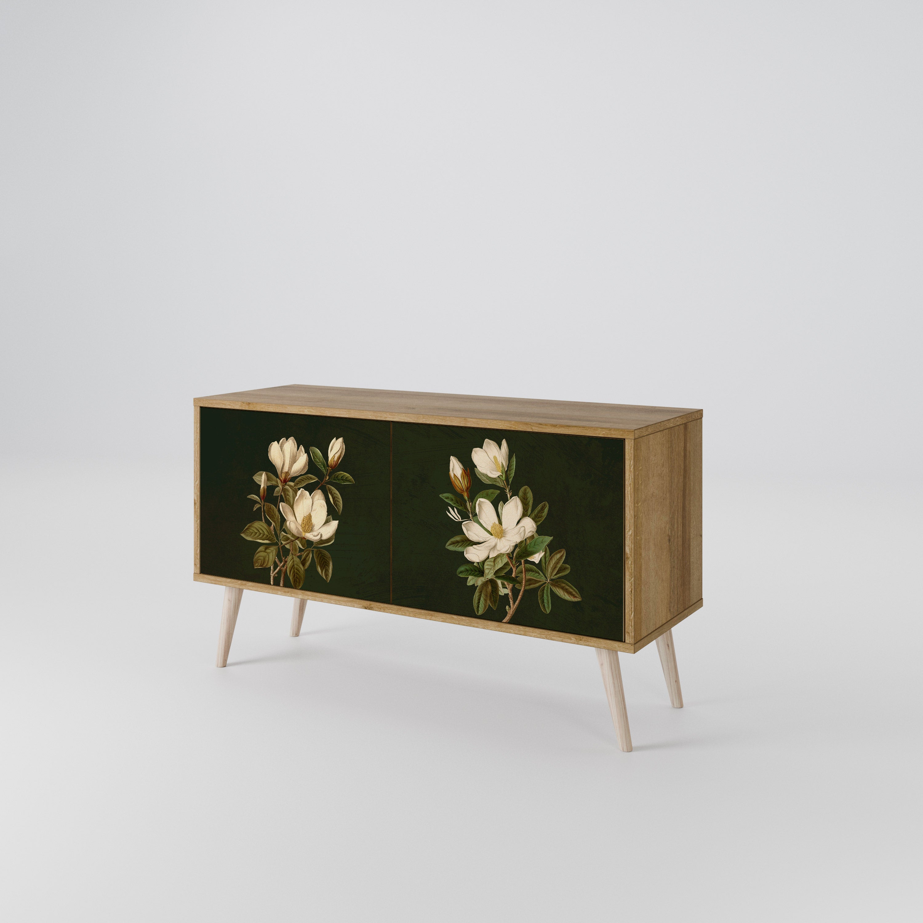 FLORAL NOIR Kompaktowa szafka RTV 2-drzwiowa