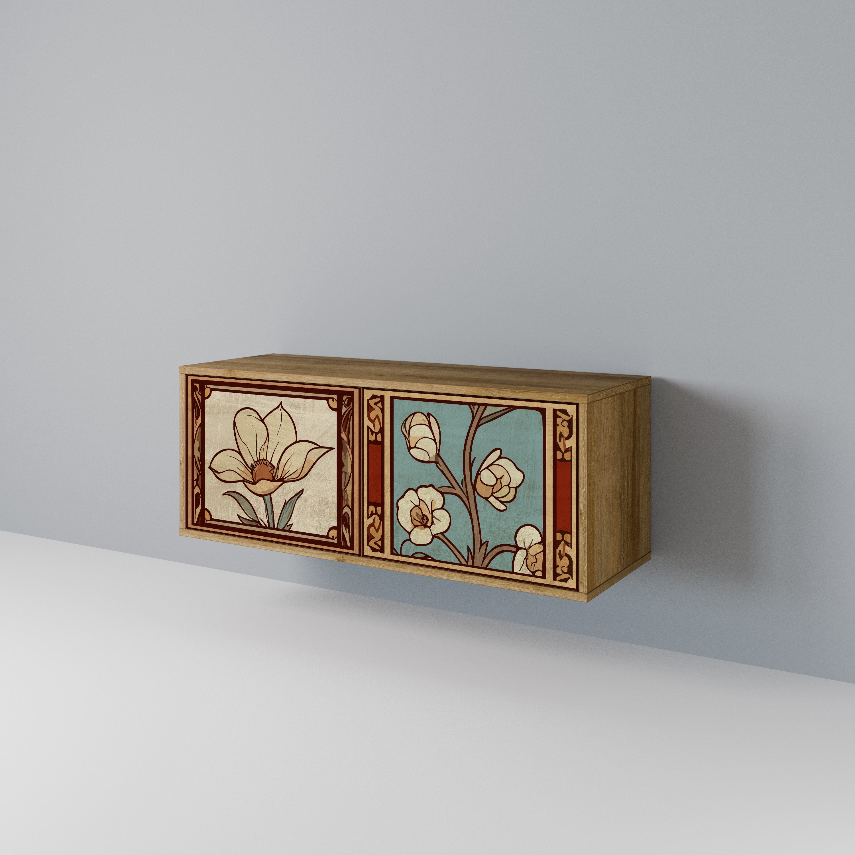 TIMELESS FLORA Kompaktowa szafka RTV 2-drzwiowa