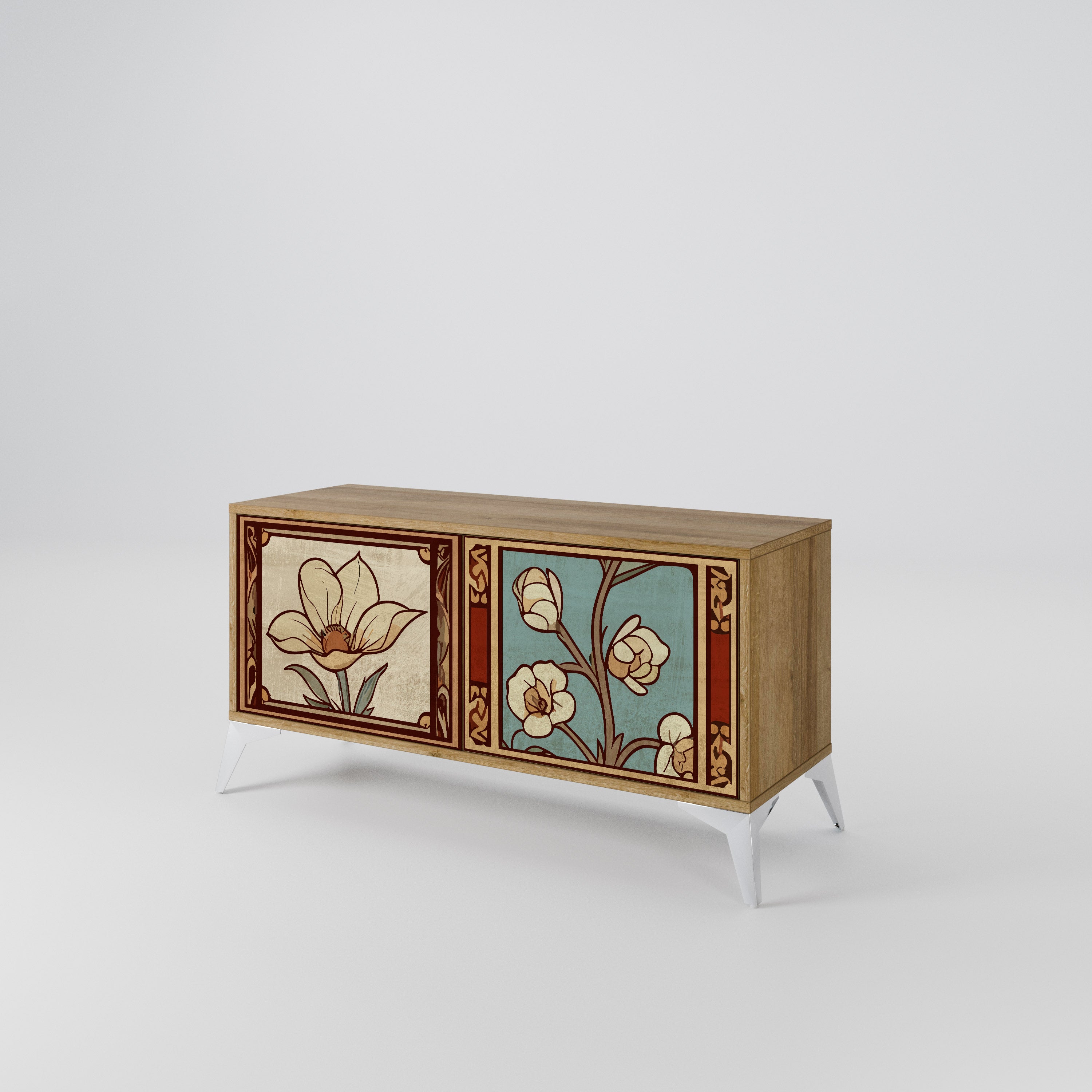 TIMELESS FLORA Kompaktowa szafka RTV 2-drzwiowa