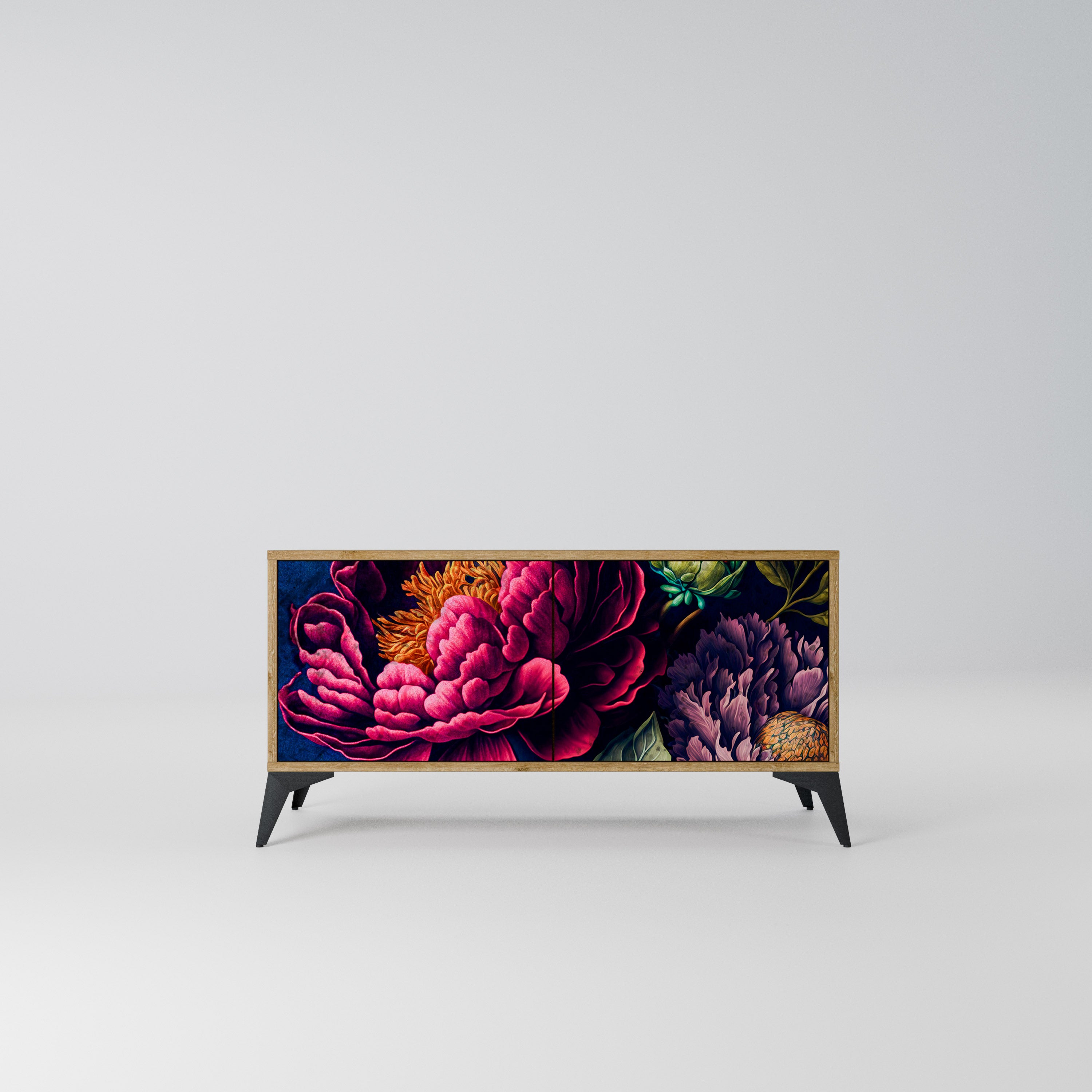 BLOOMING ELEGANCE Kompaktowa szafka RTV 2-drzwiowa