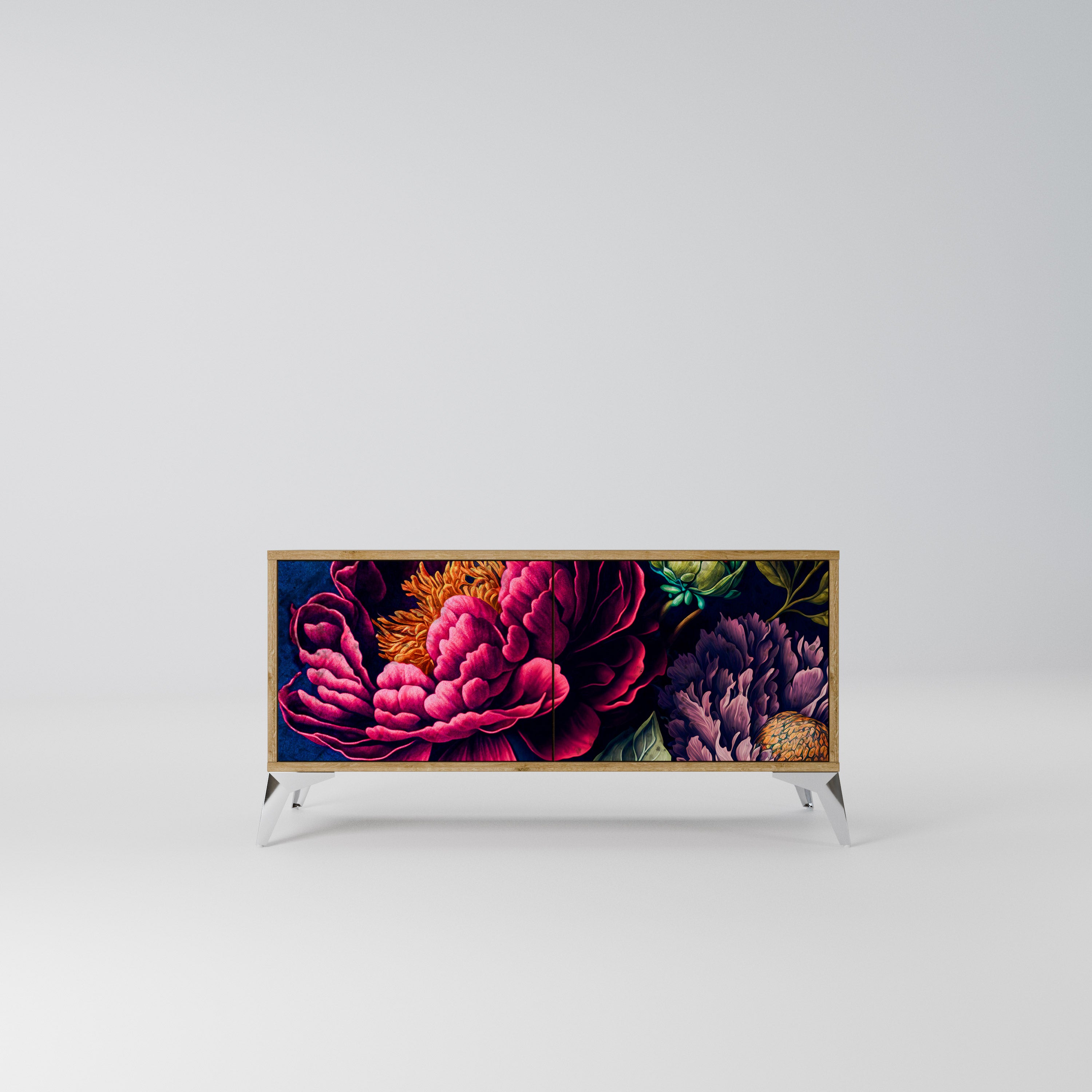 BLOOMING ELEGANCE Kompaktowa szafka RTV 2-drzwiowa