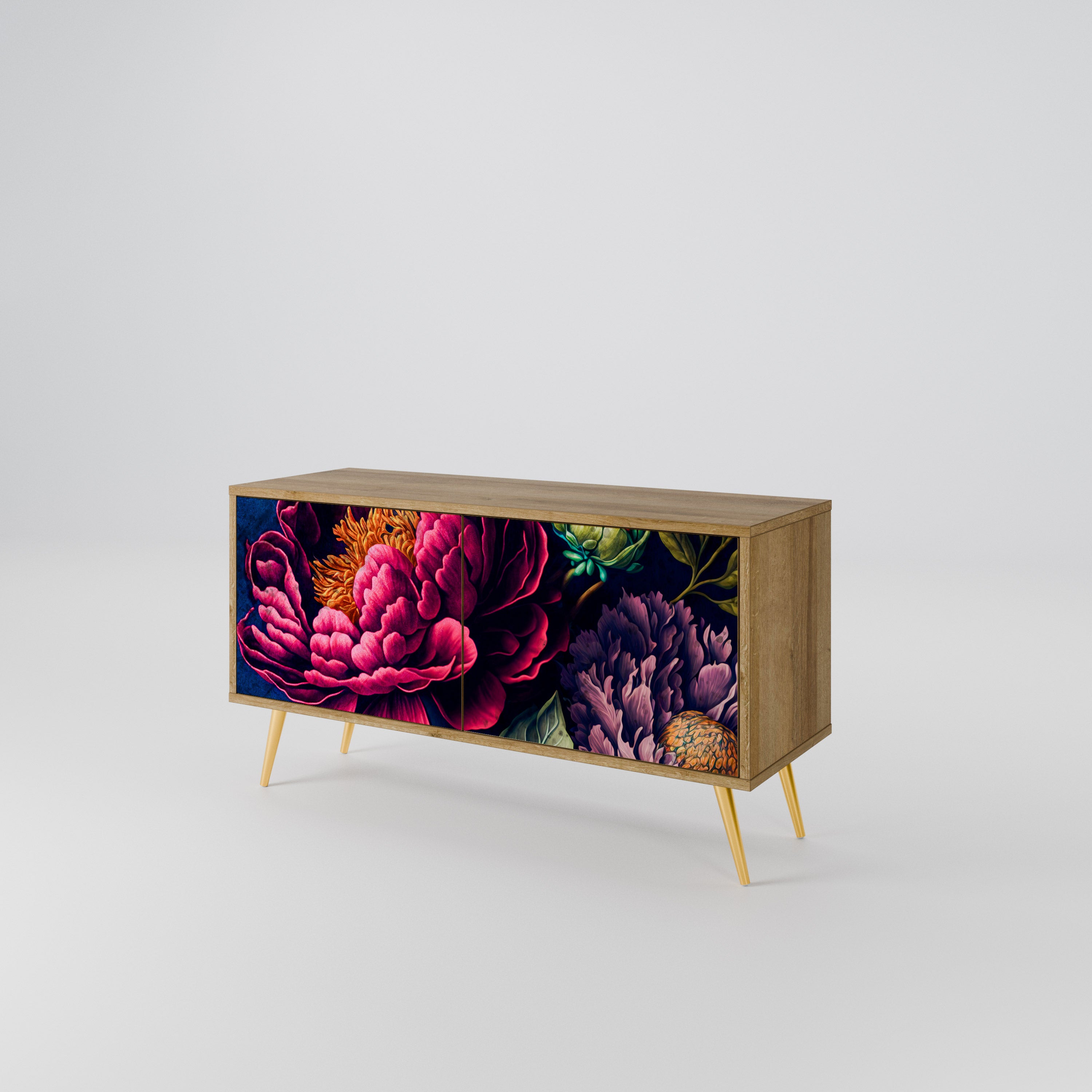 BLOOMING ELEGANCE Kompaktowa szafka RTV 2-drzwiowa