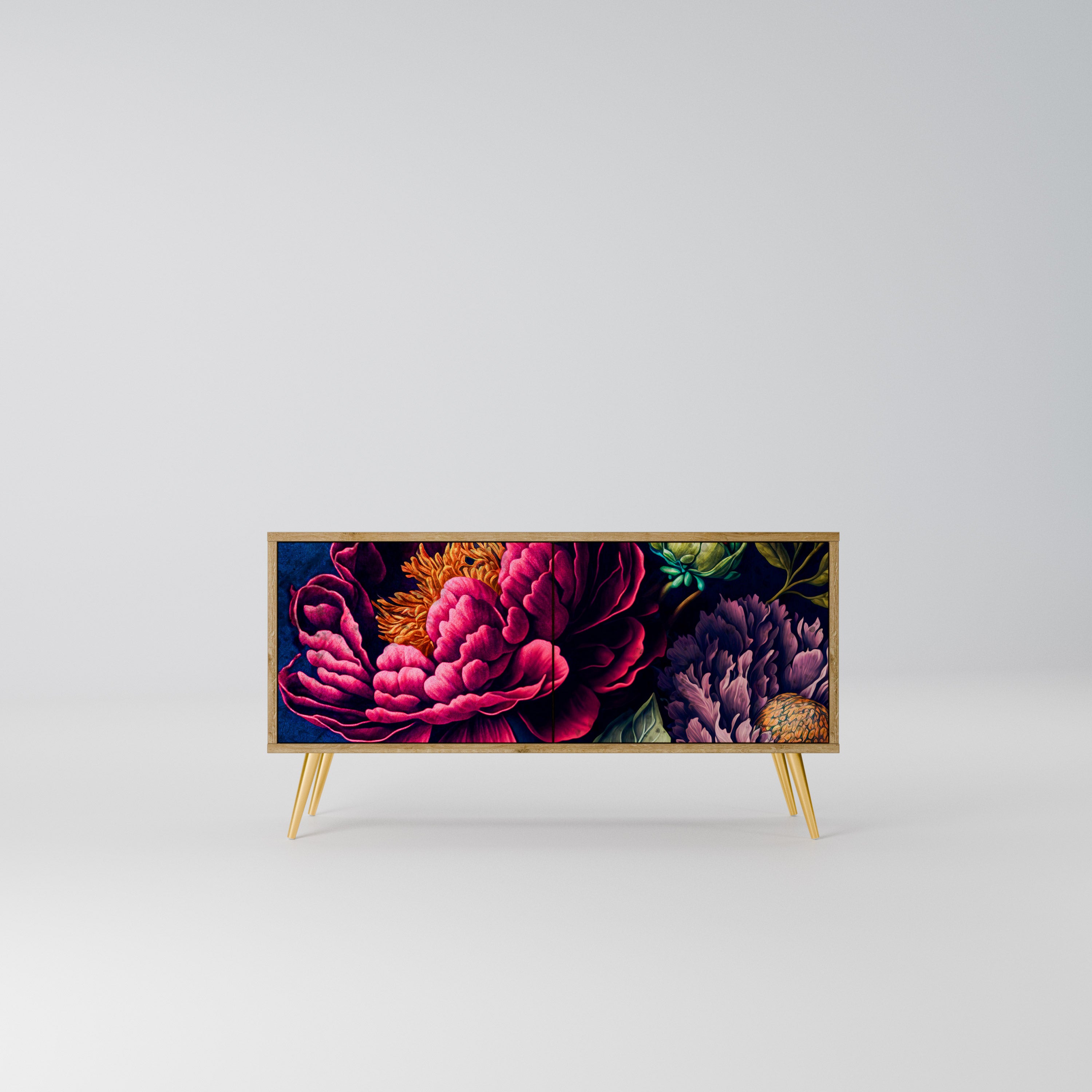 BLOOMING ELEGANCE Kompaktowa szafka RTV 2-drzwiowa