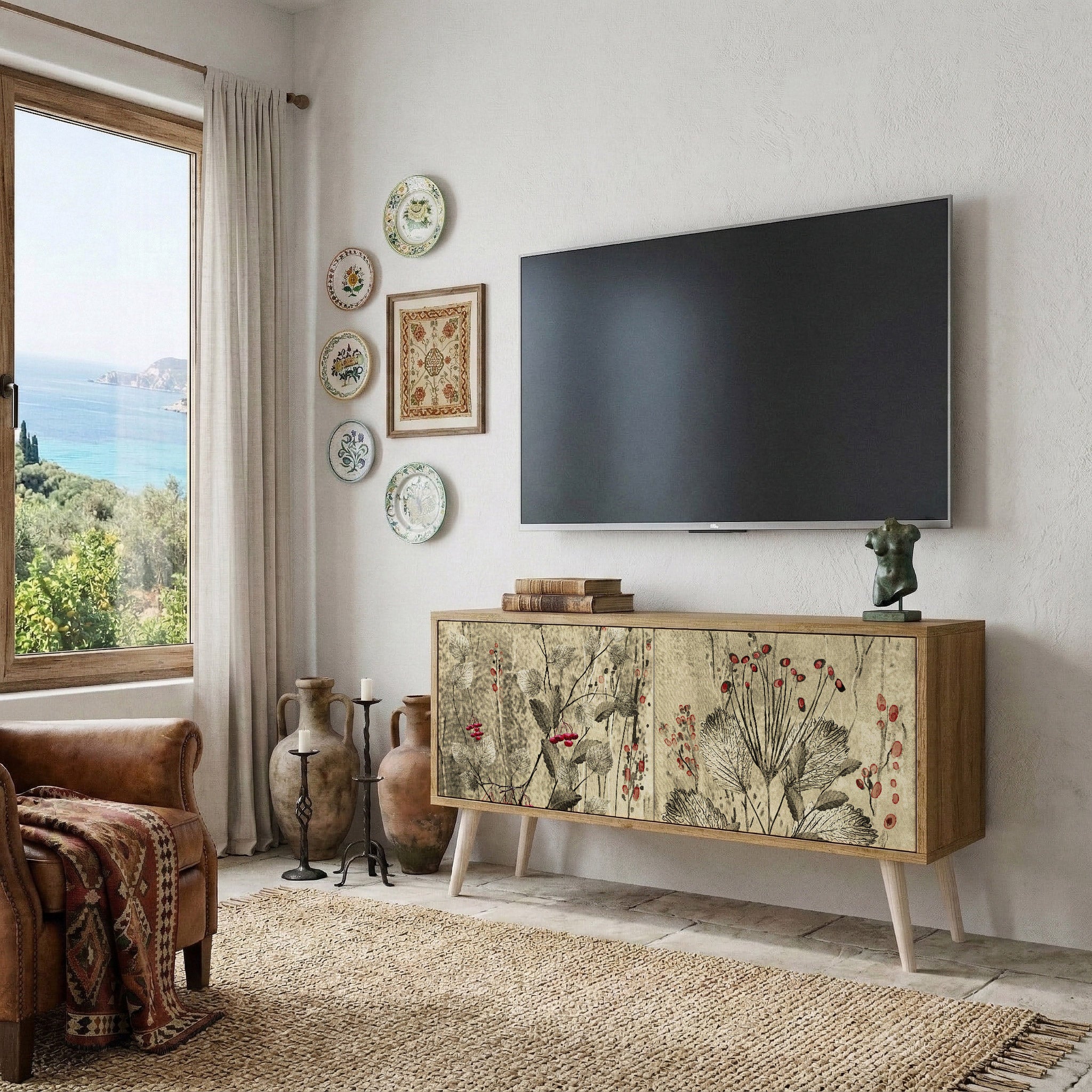 HERBAL GRACE Kompaktowa szafka RTV 2-drzwiowa