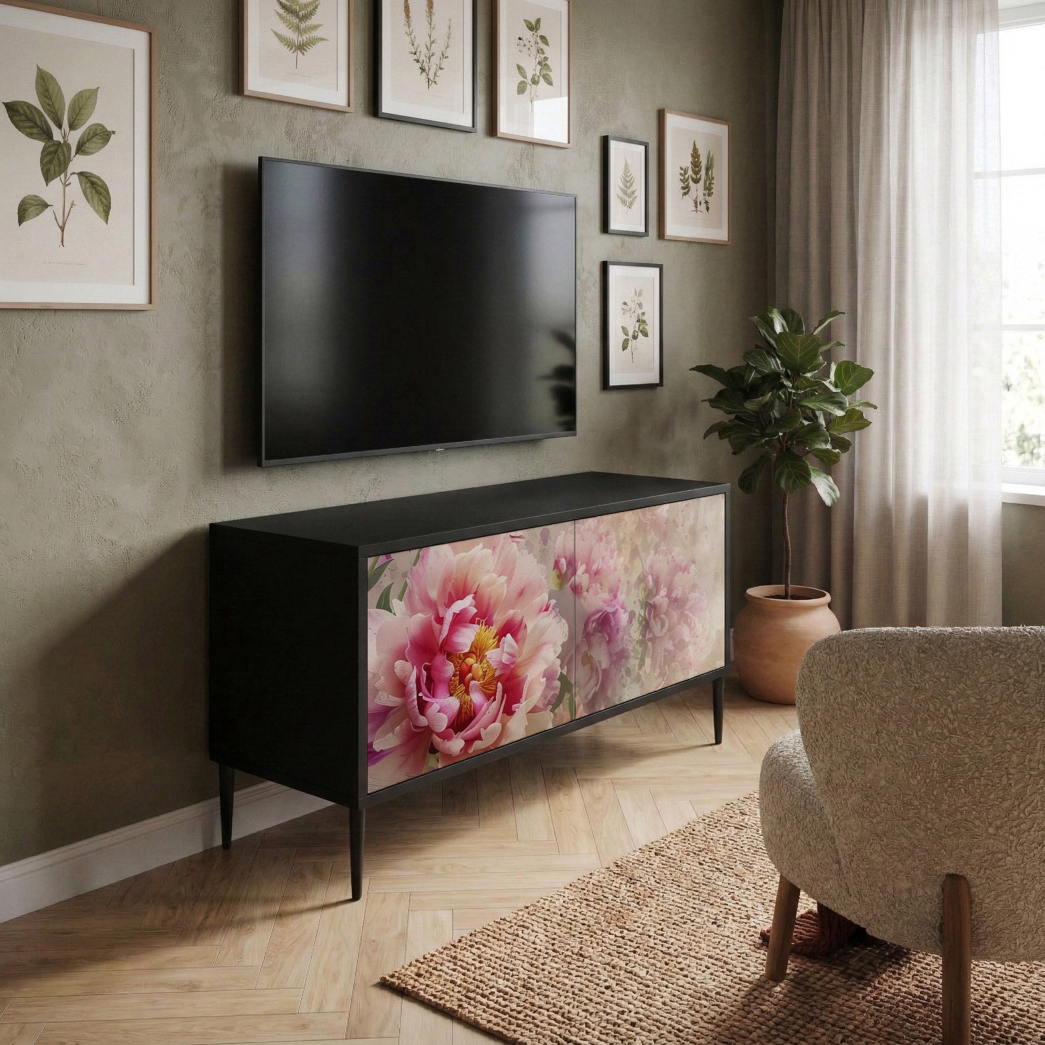 PEONY WHISPER Kompaktowa szafka RTV 2-drzwiowa