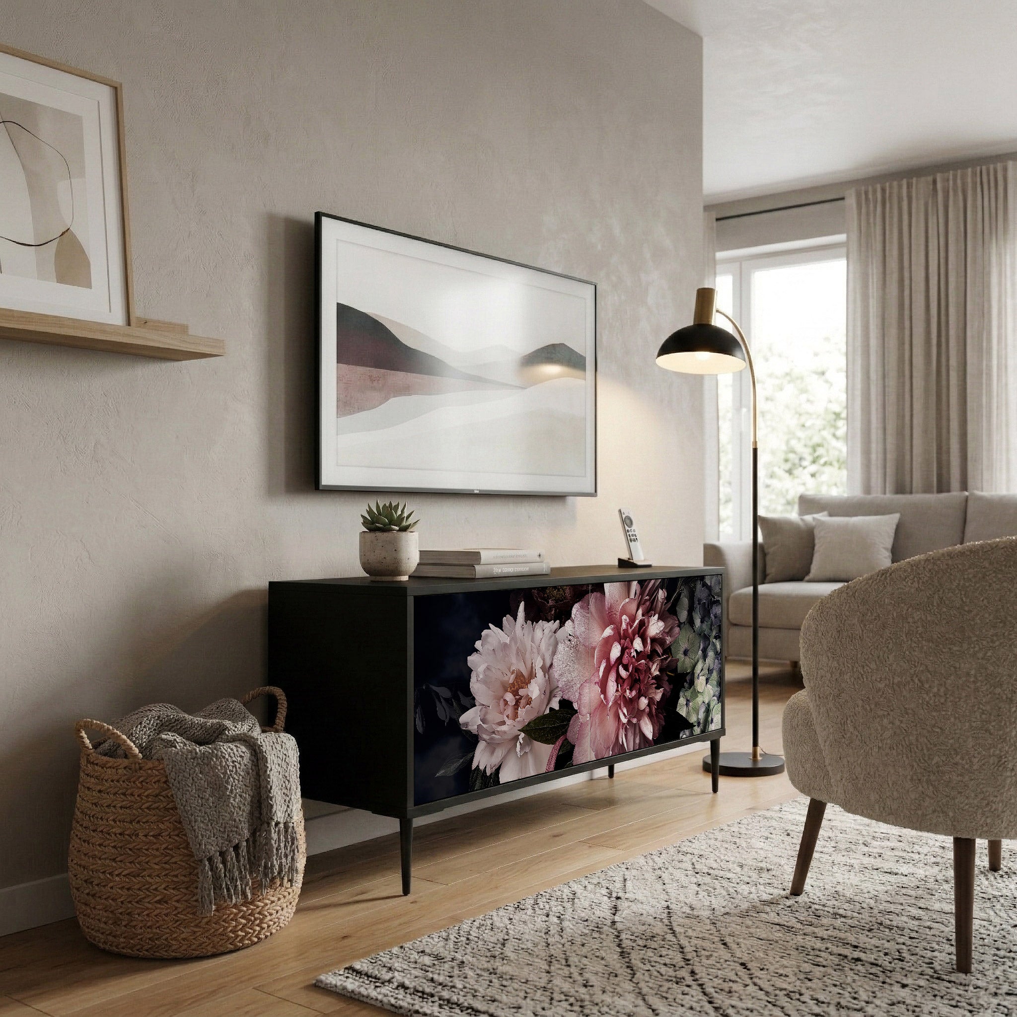 PURE BLOSSOM Kompaktowa szafka RTV 2-drzwiowa