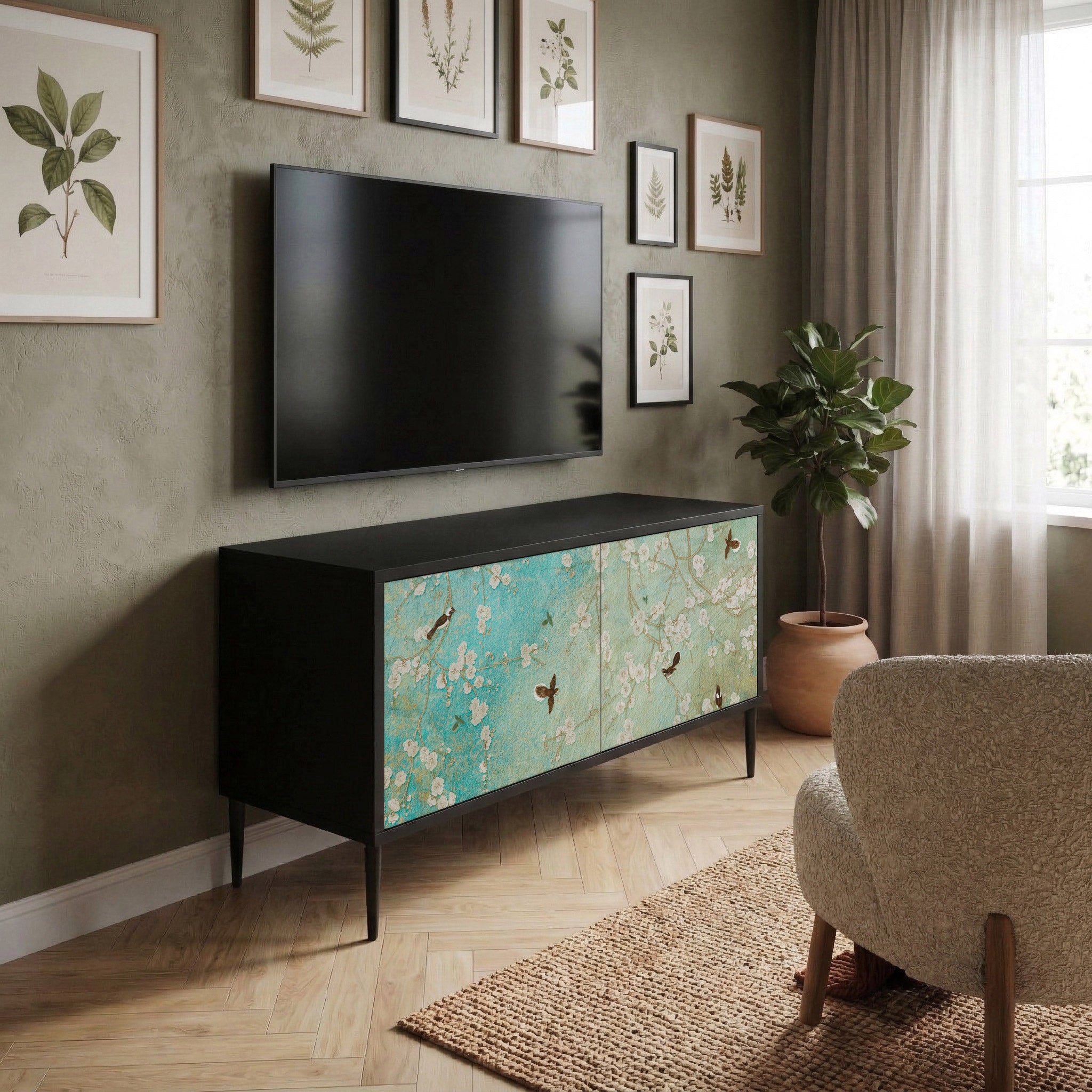 BLOOMING CHARM Kompaktowa szafka RTV 2-drzwiowa