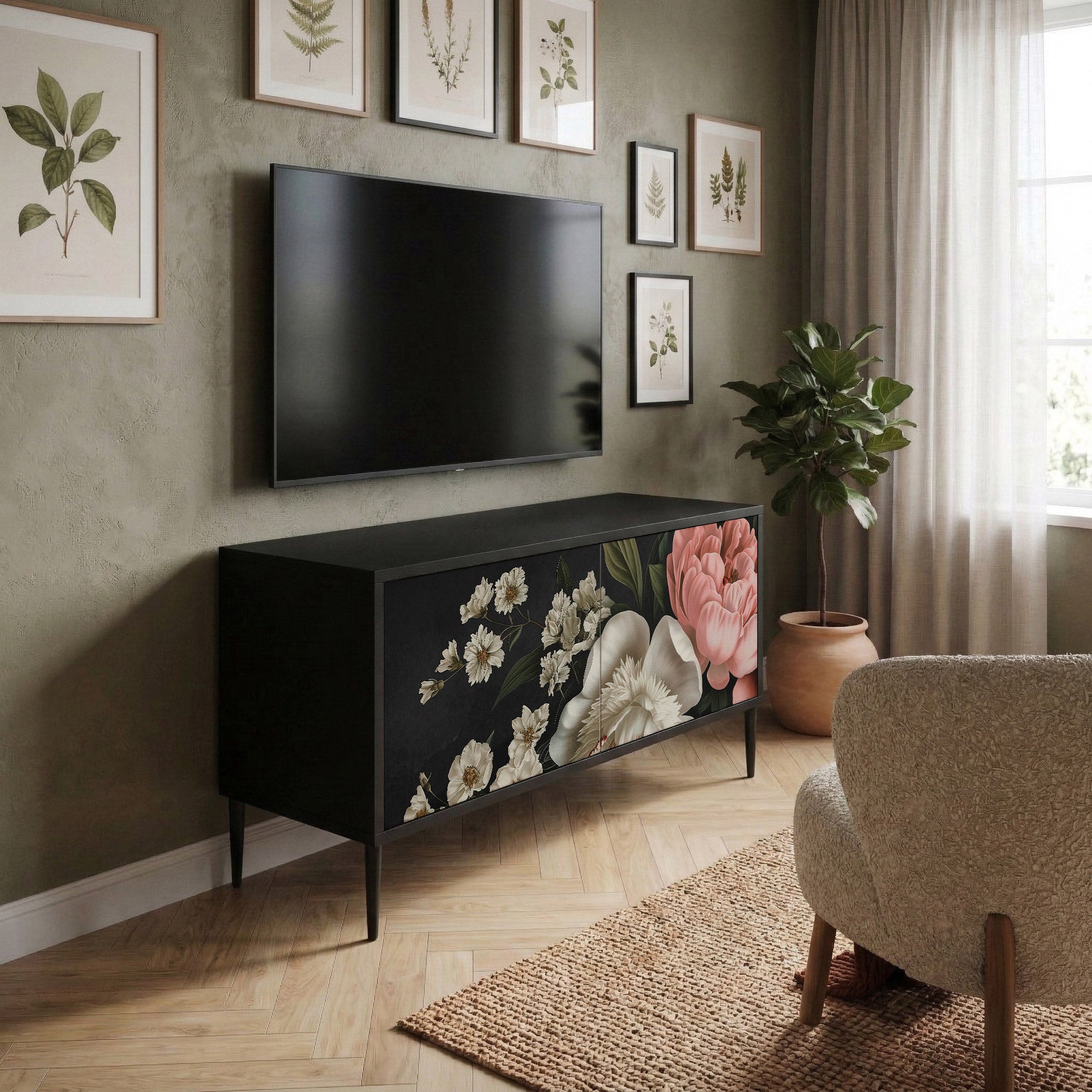 LUSH ELEGANCE Kompaktowa szafka RTV 2-drzwiowa