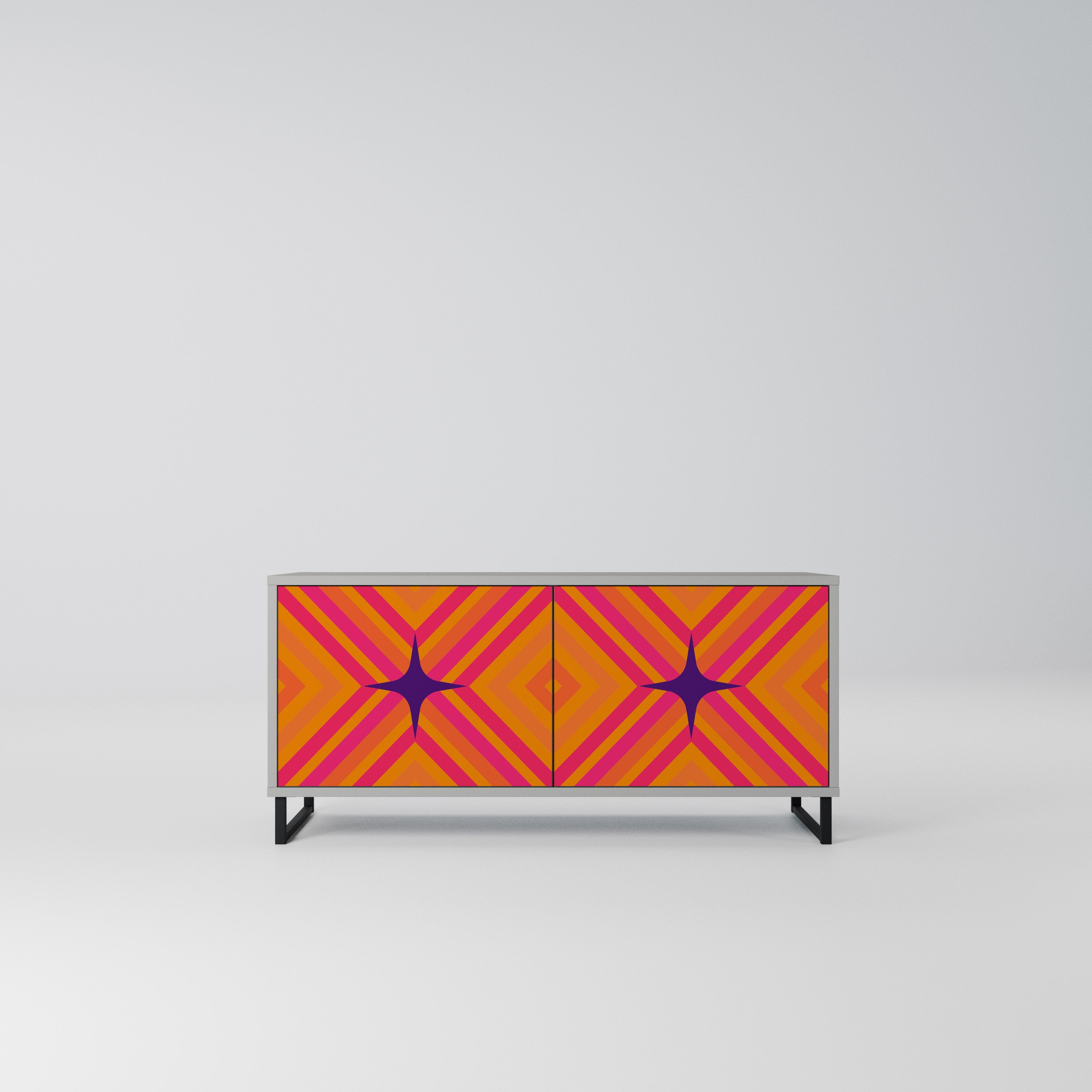 GEOMETRIC BRILLIANCE Kompaktowa szafka RTV 2-drzwiowa
