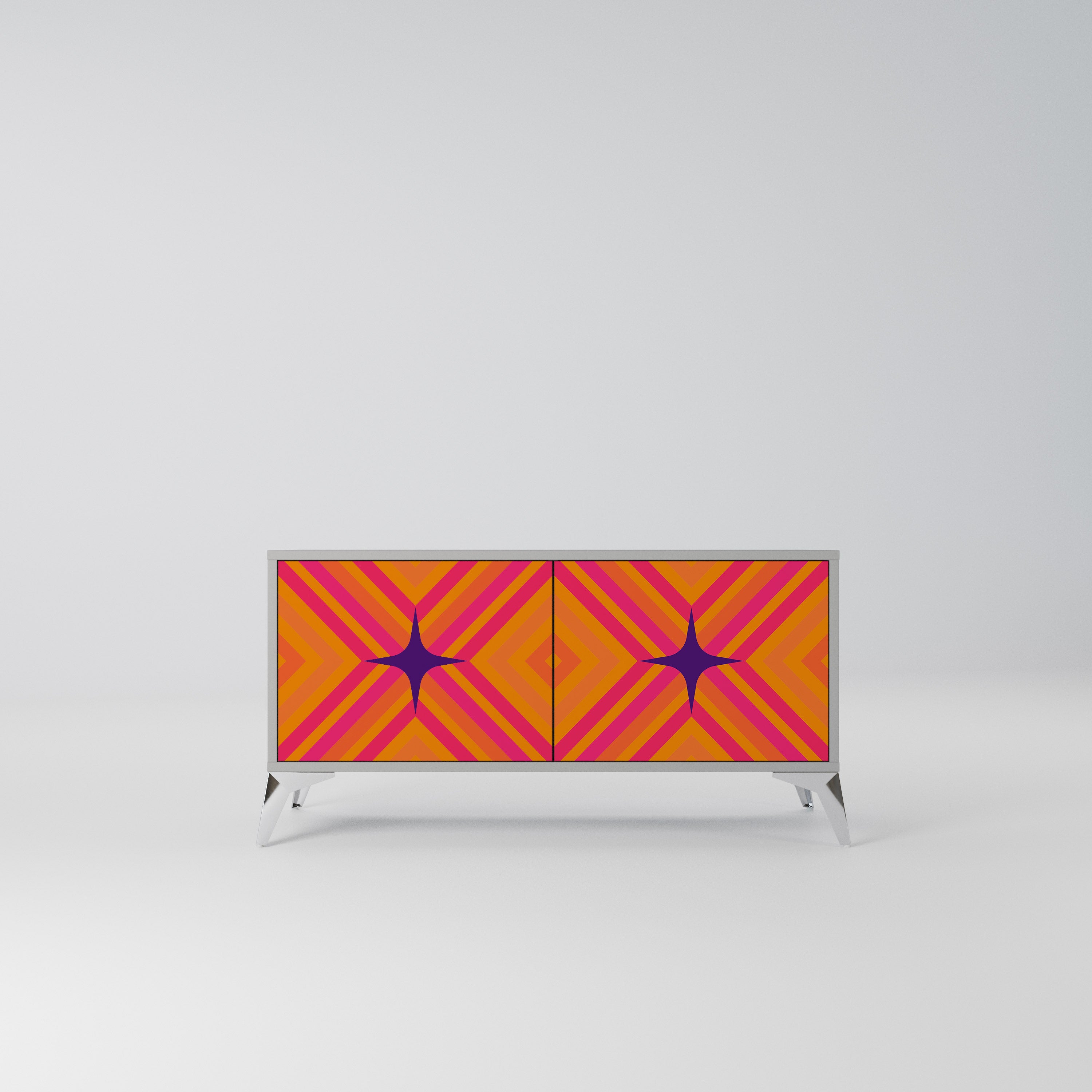 GEOMETRIC BRILLIANCE Kompaktowa szafka RTV 2-drzwiowa