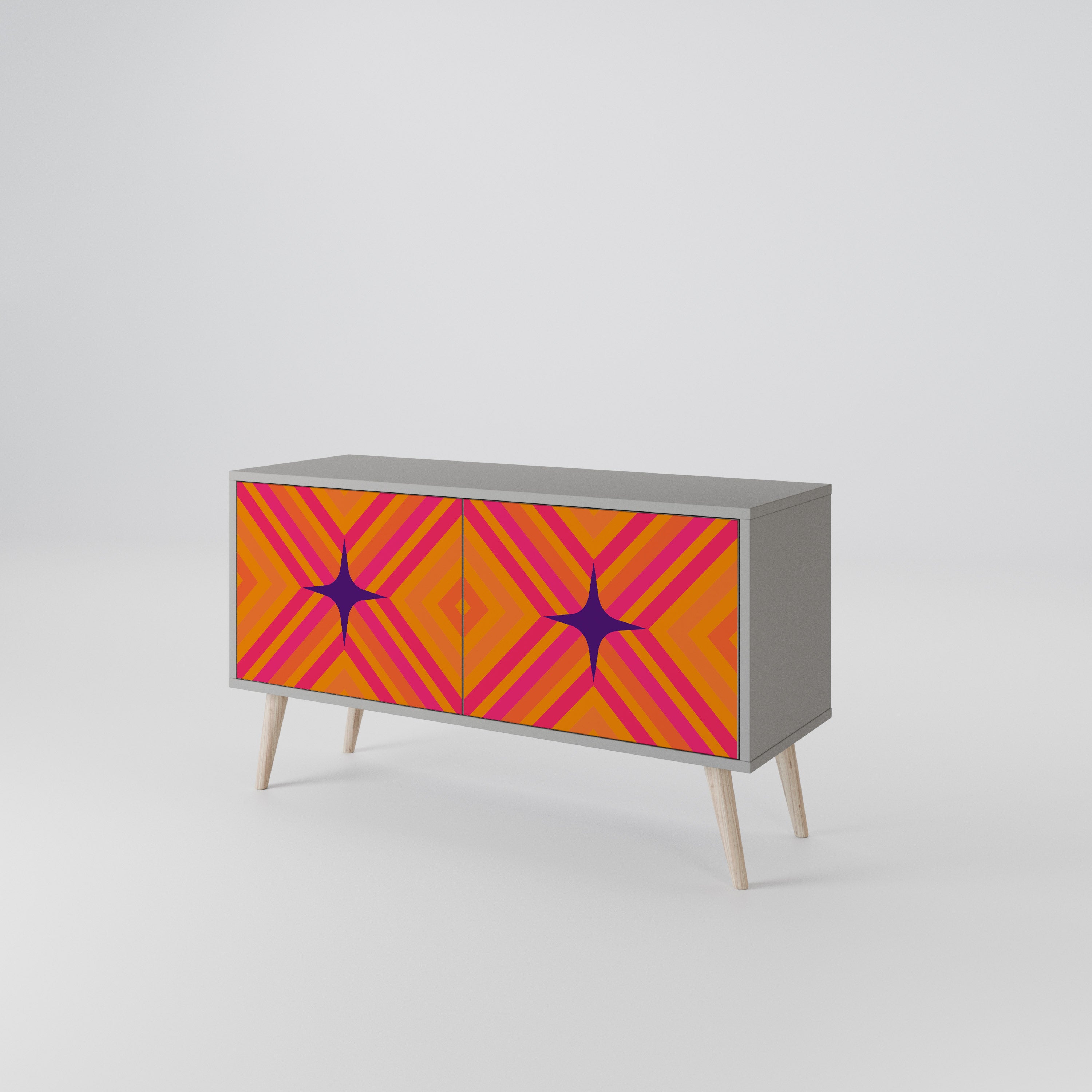 GEOMETRIC BRILLIANCE Kompaktowa szafka RTV 2-drzwiowa