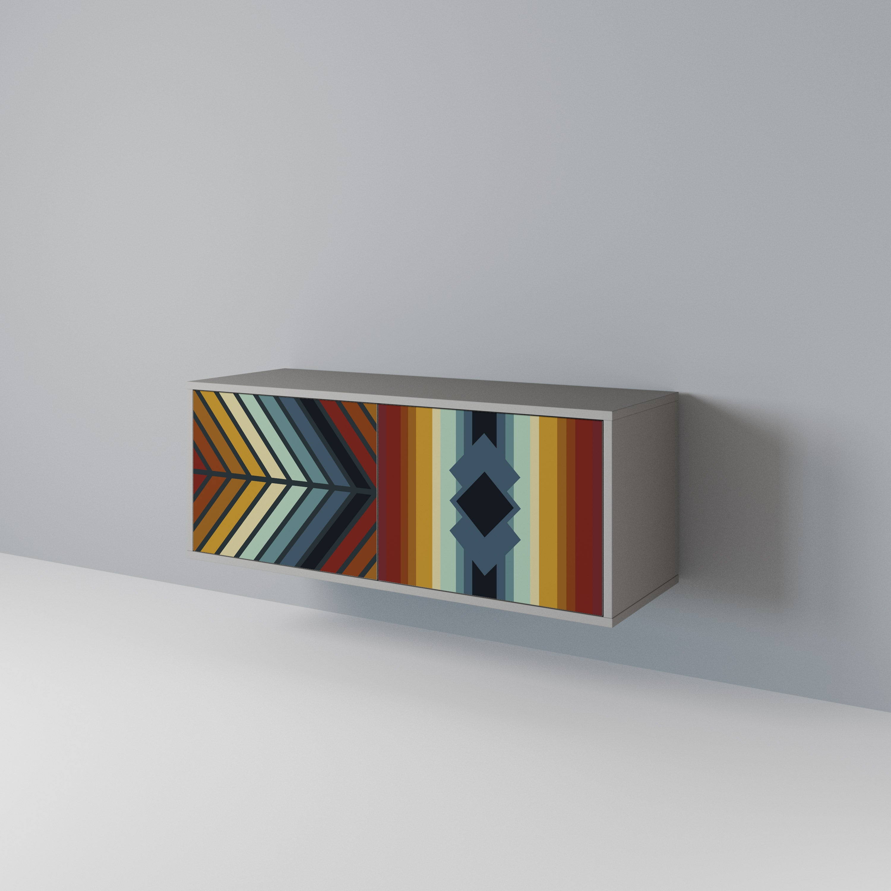 INDIGENOUS ZIGZAG Kompaktowa szafka RTV 2-drzwiowa