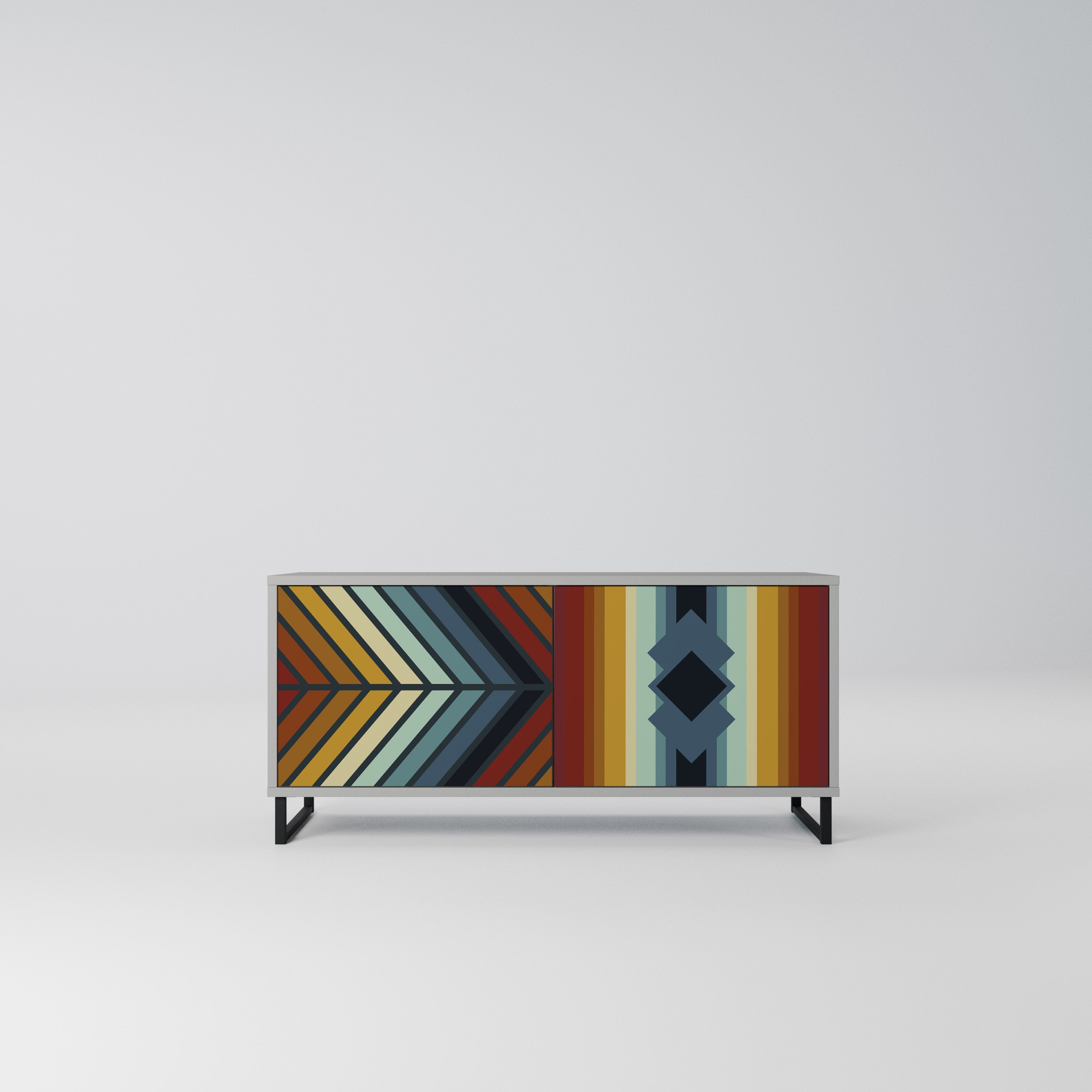 INDIGENOUS ZIGZAG Kompaktowa szafka RTV 2-drzwiowa