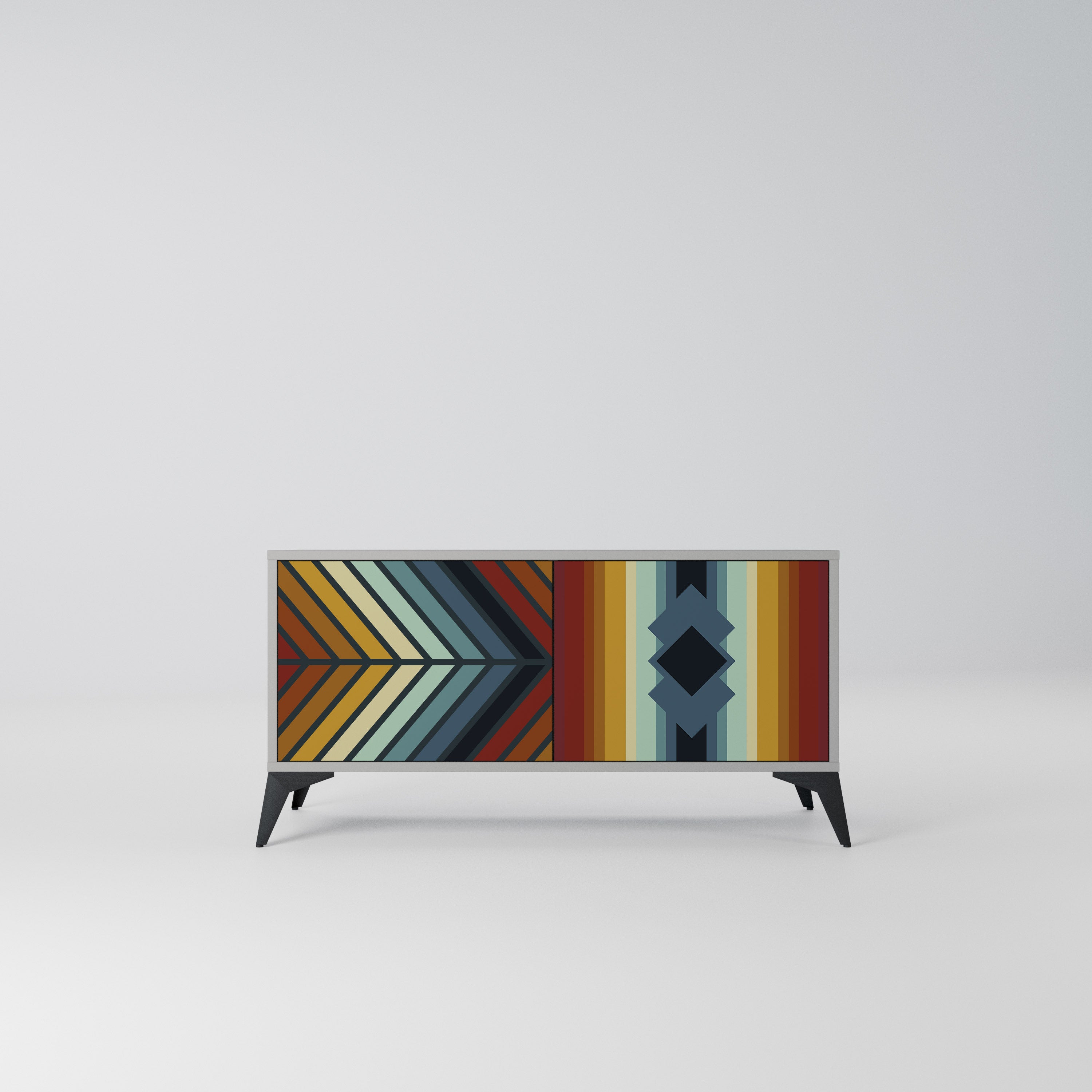 INDIGENOUS ZIGZAG Kompaktowa szafka RTV 2-drzwiowa