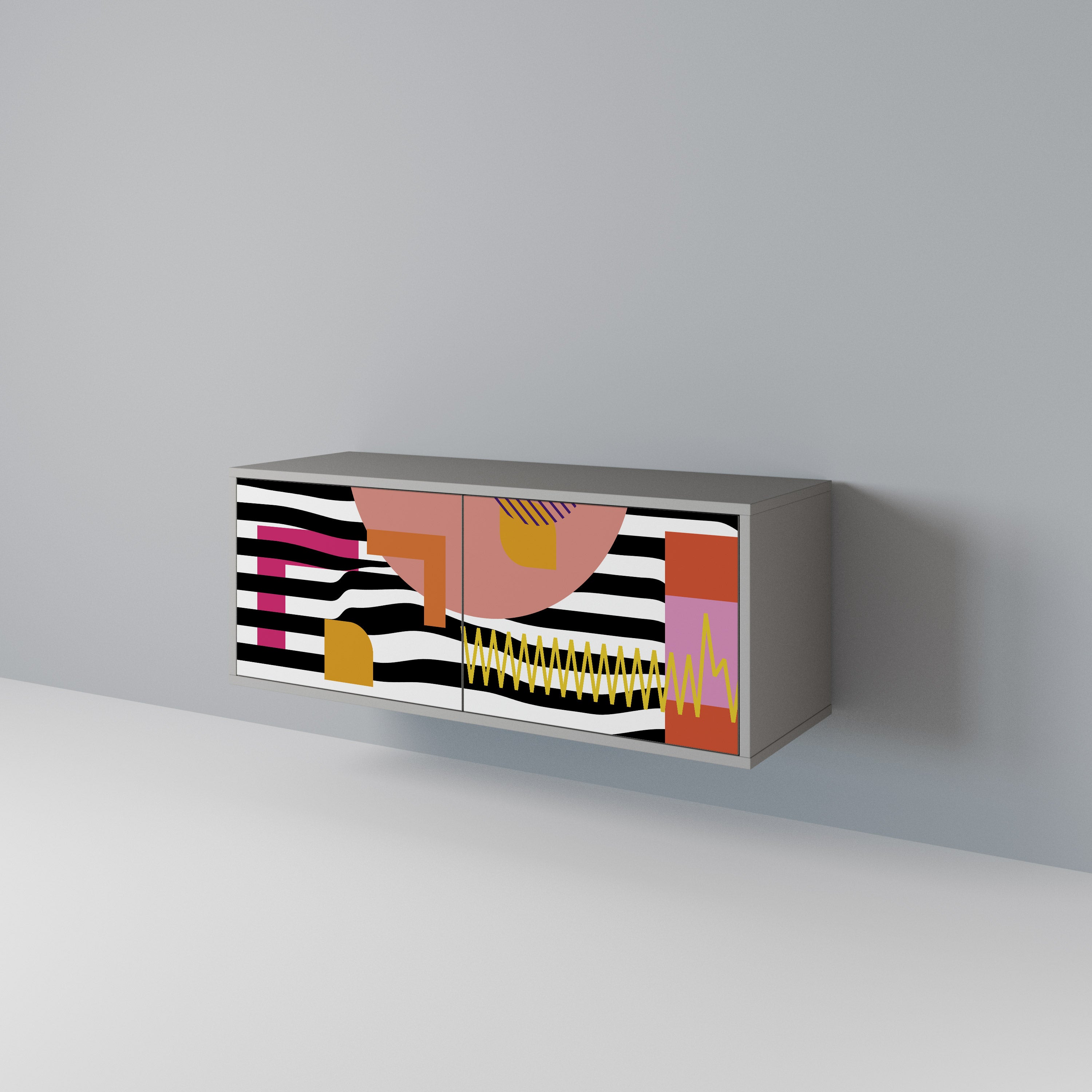 CHROMATIC ABSTRACT Kompaktowa szafka RTV 2-drzwiowa