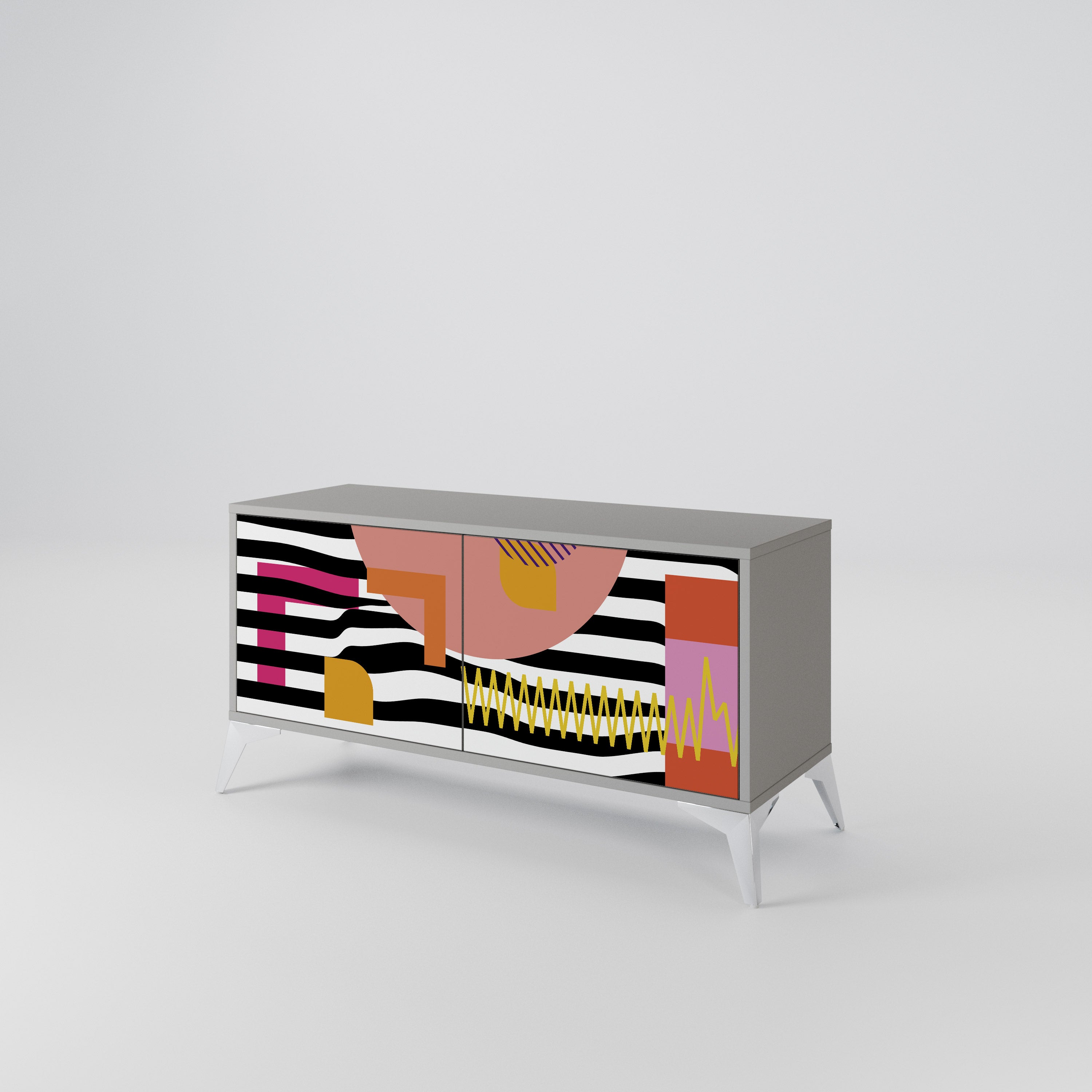 CHROMATIC ABSTRACT Kompaktowa szafka RTV 2-drzwiowa