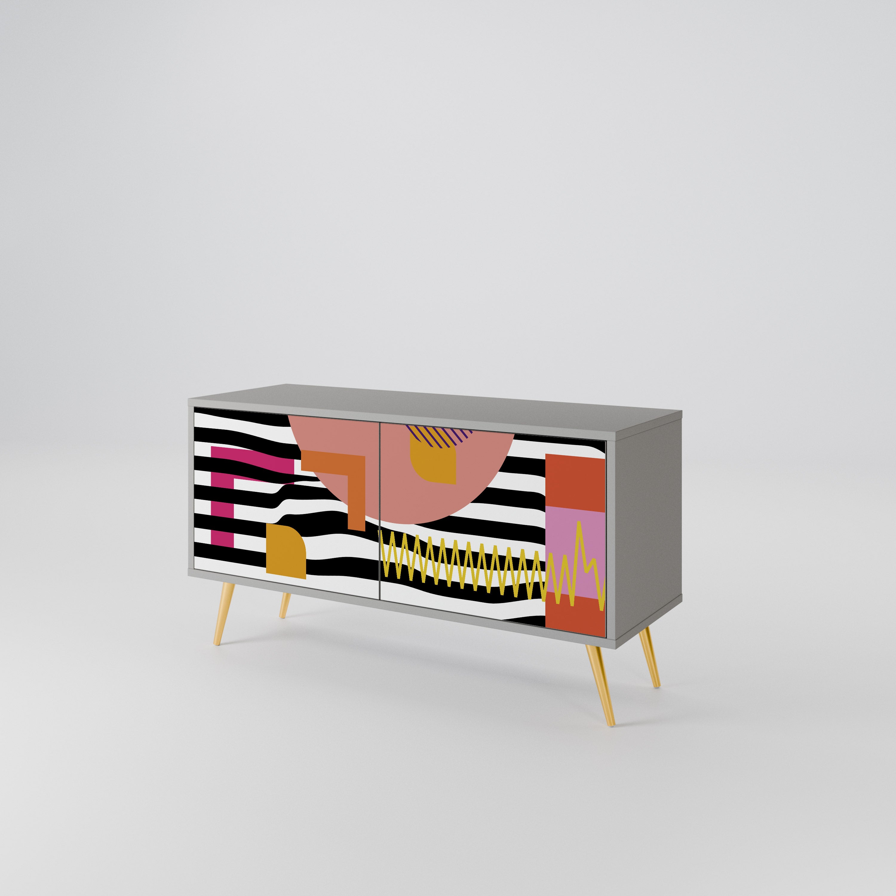 CHROMATIC ABSTRACT Kompaktowa szafka RTV 2-drzwiowa