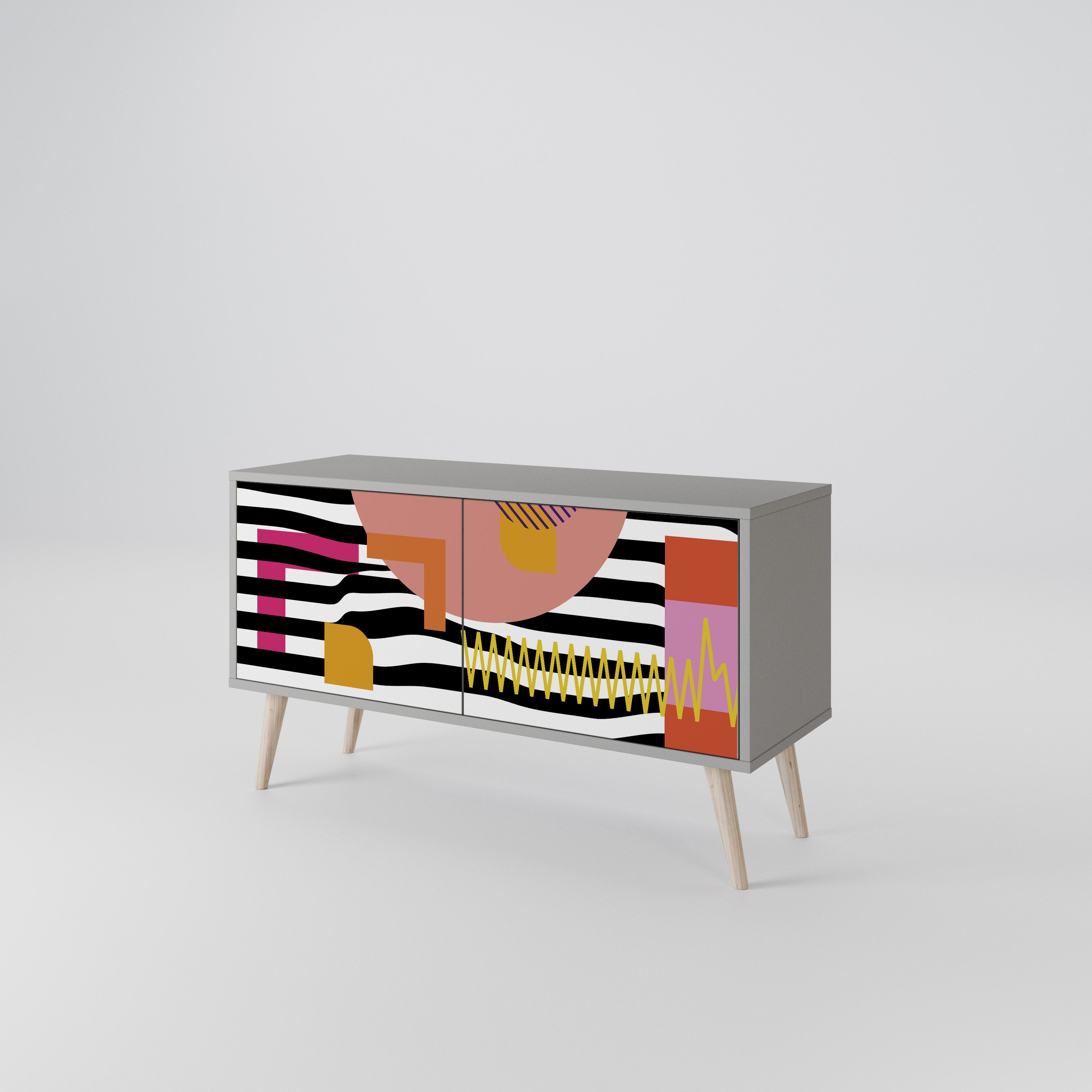 CHROMATIC ABSTRACT Kompaktowa szafka RTV 2-drzwiowa