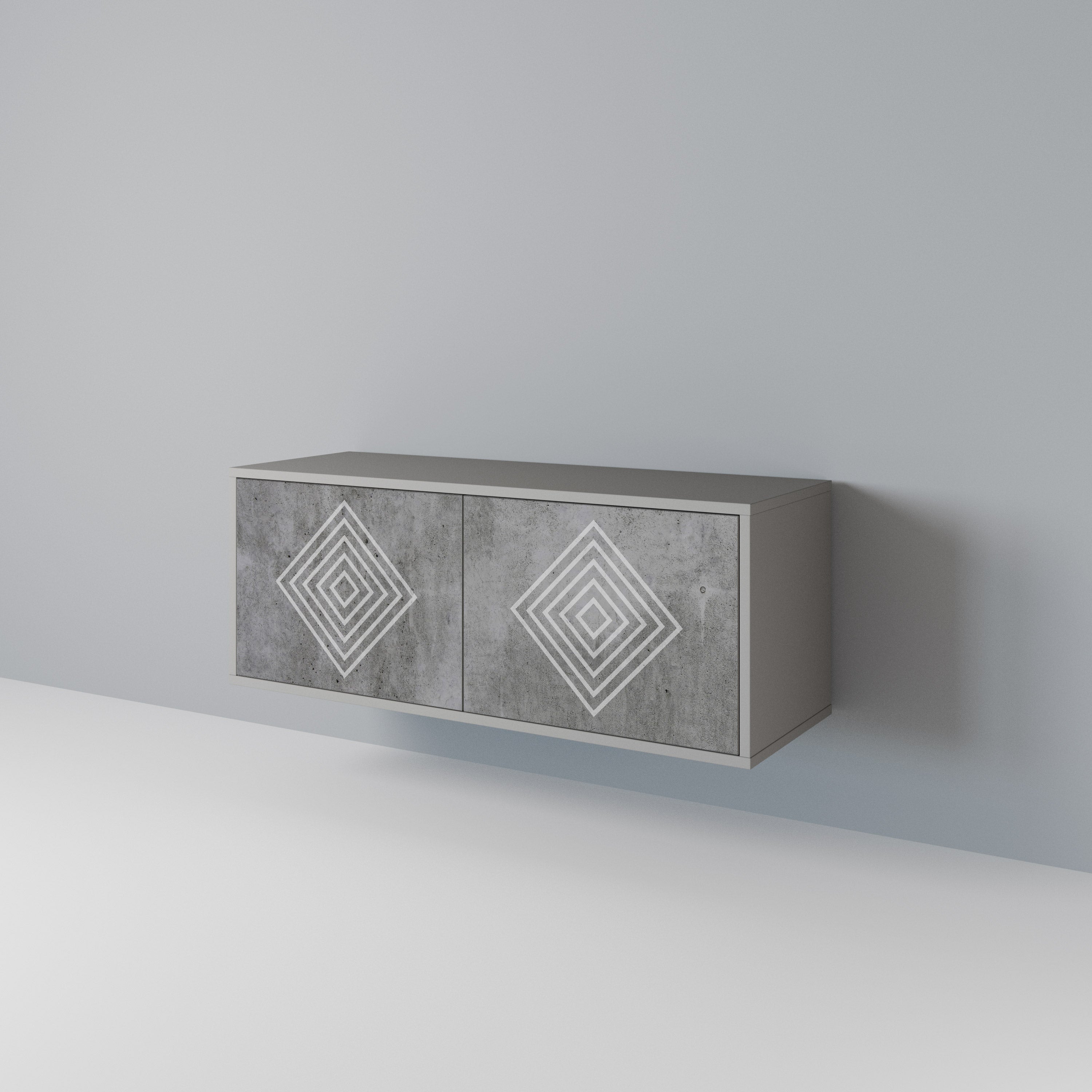 POLYGONAL ARTISTRY Kompaktowa szafka RTV 2-drzwiowa