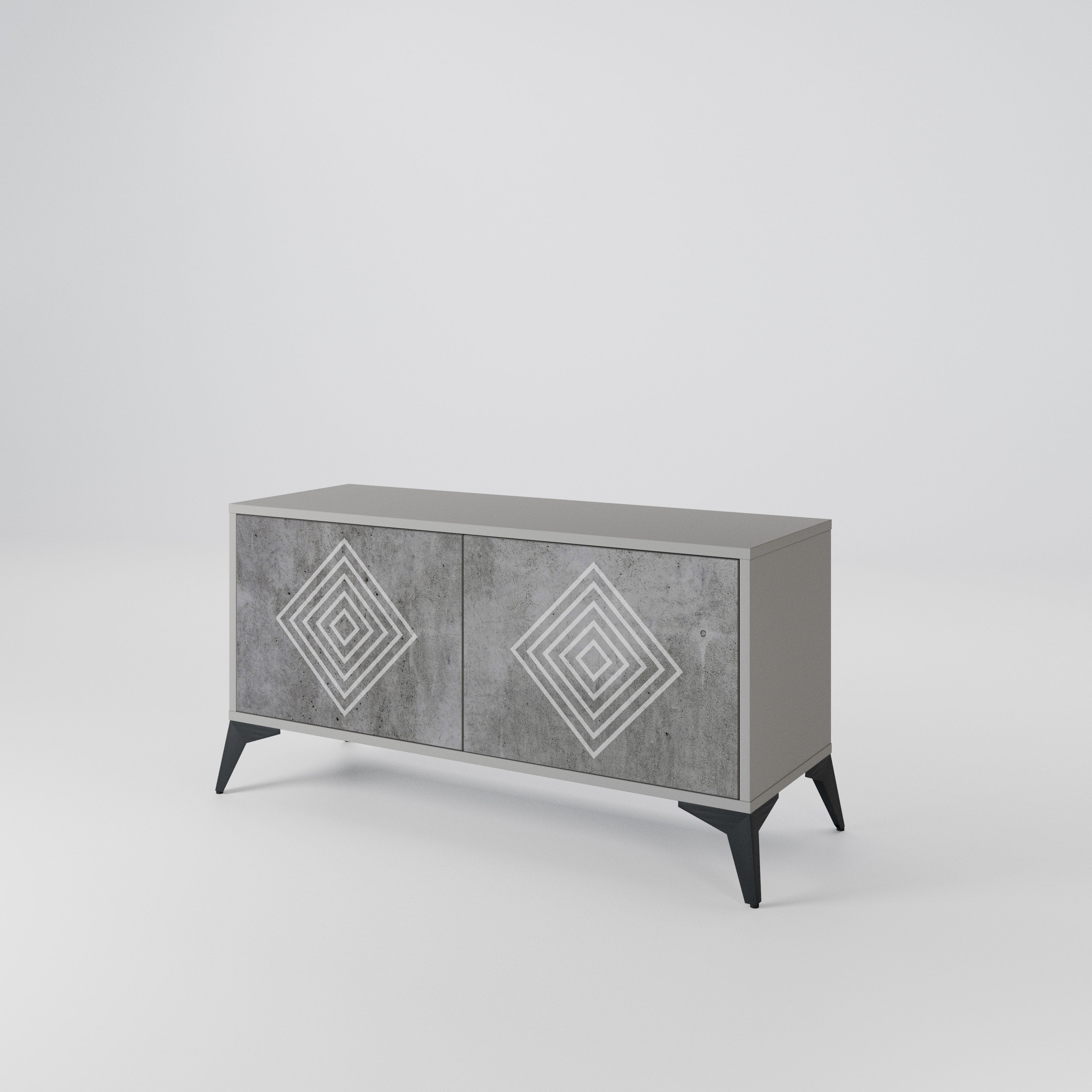 POLYGONAL ARTISTRY Kompaktowa szafka RTV 2-drzwiowa